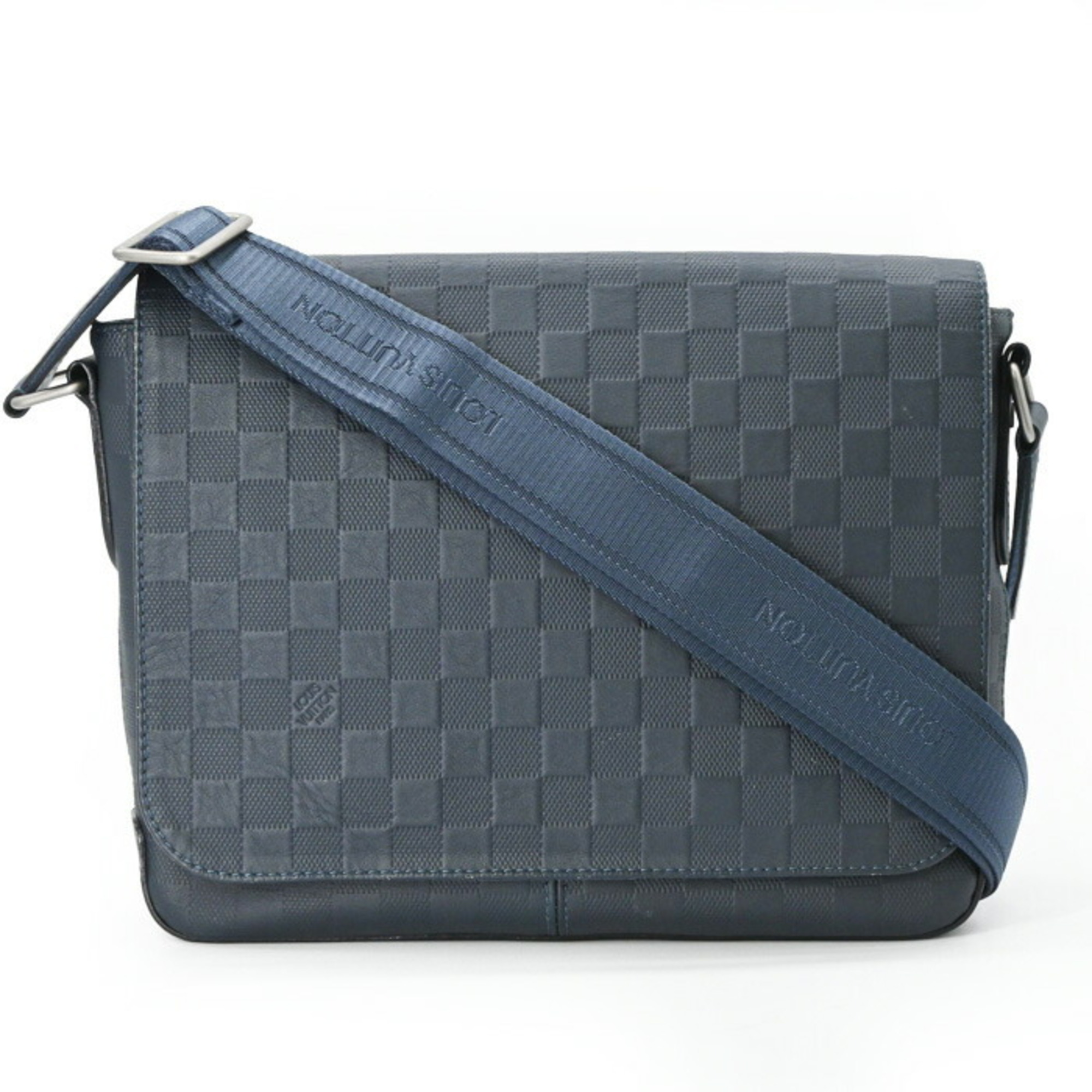 LOUIS VUITTON Damier Infini District PM Shoulder Bag, Navy, N41285