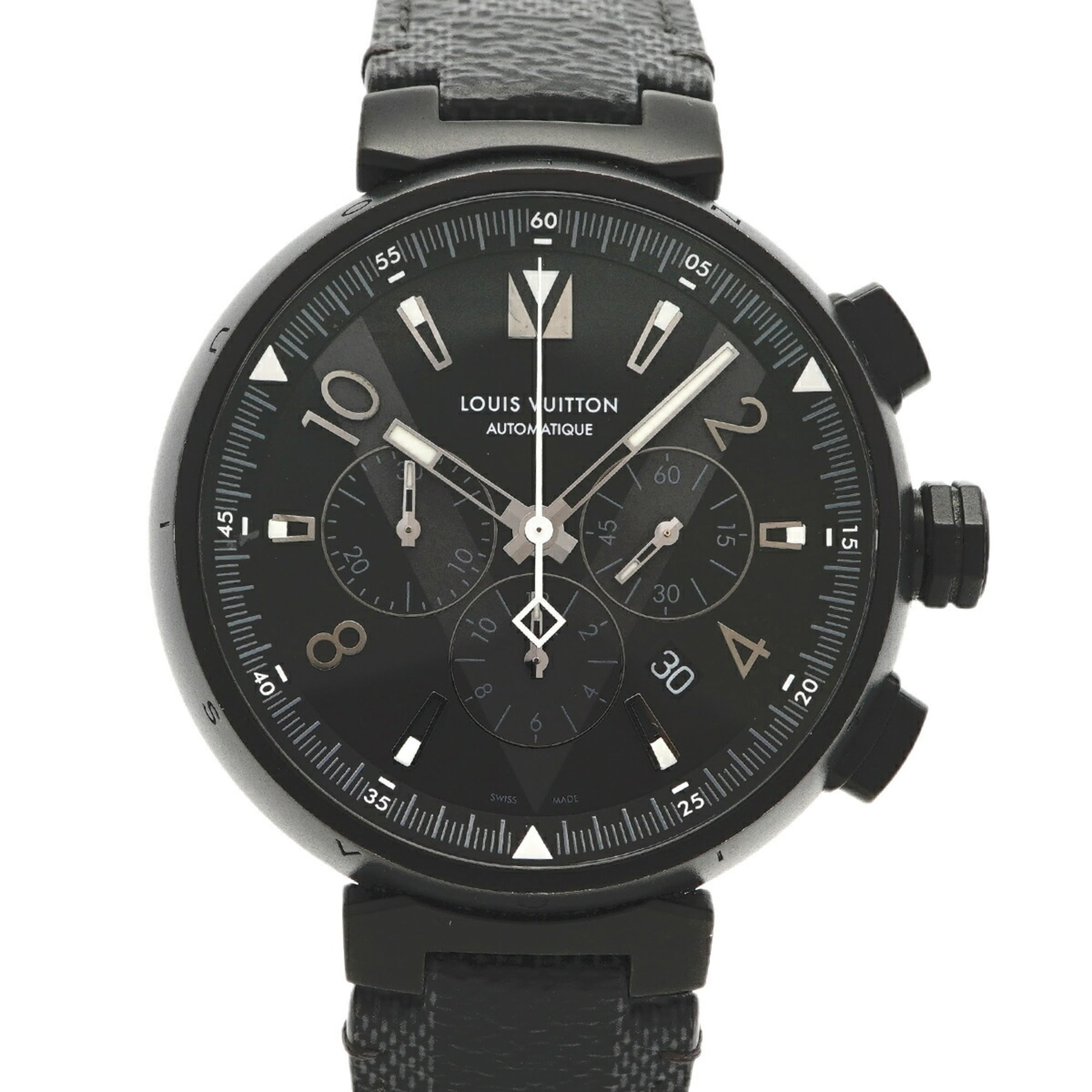 Louis Vuitton Tambour Q1A62 Black Dial Men\'s Watch