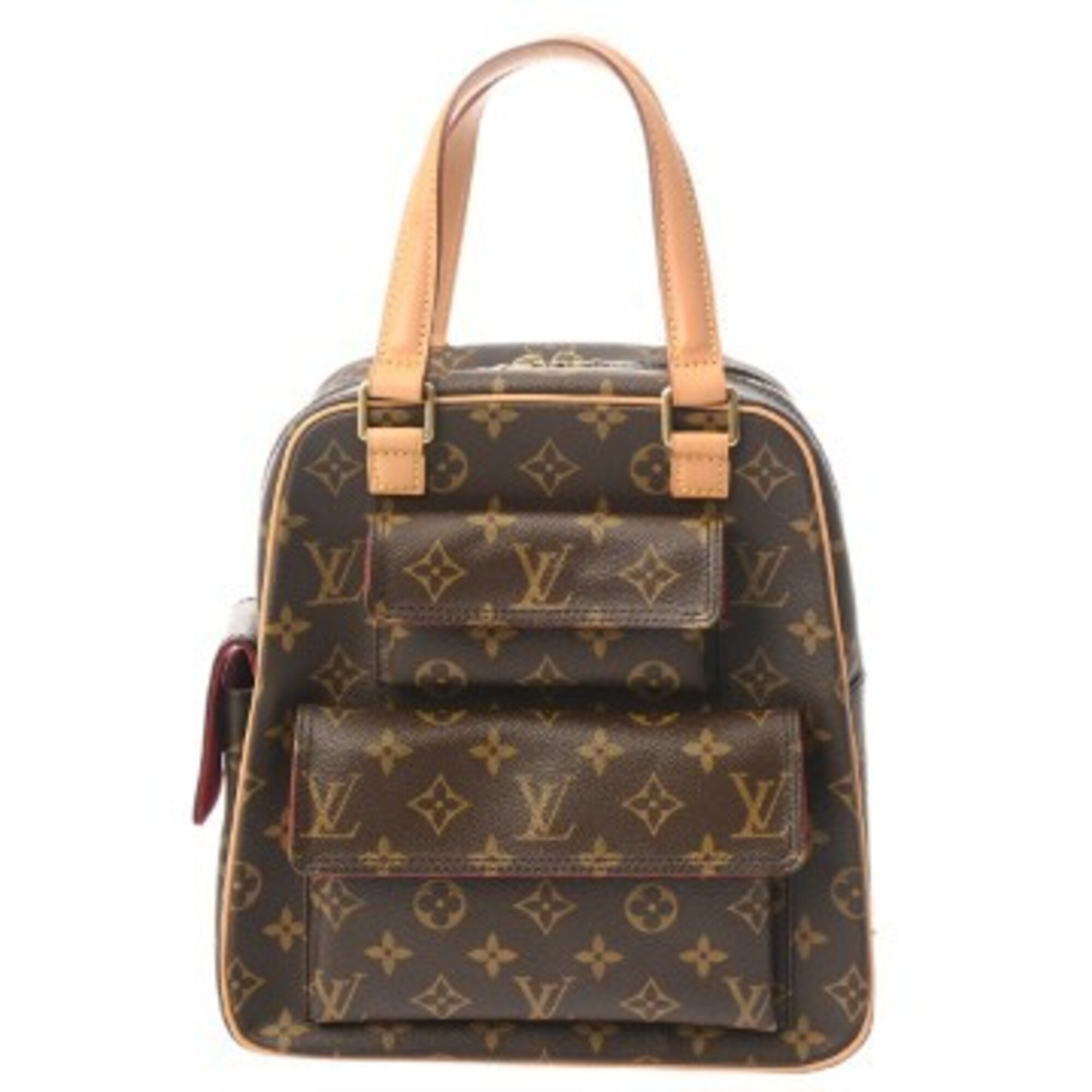 LOUIS VUITTON Louis Vuitton Monogram Excentrie Cite Brown M51161 Women\'s Canvas Handbag AB Rank Use