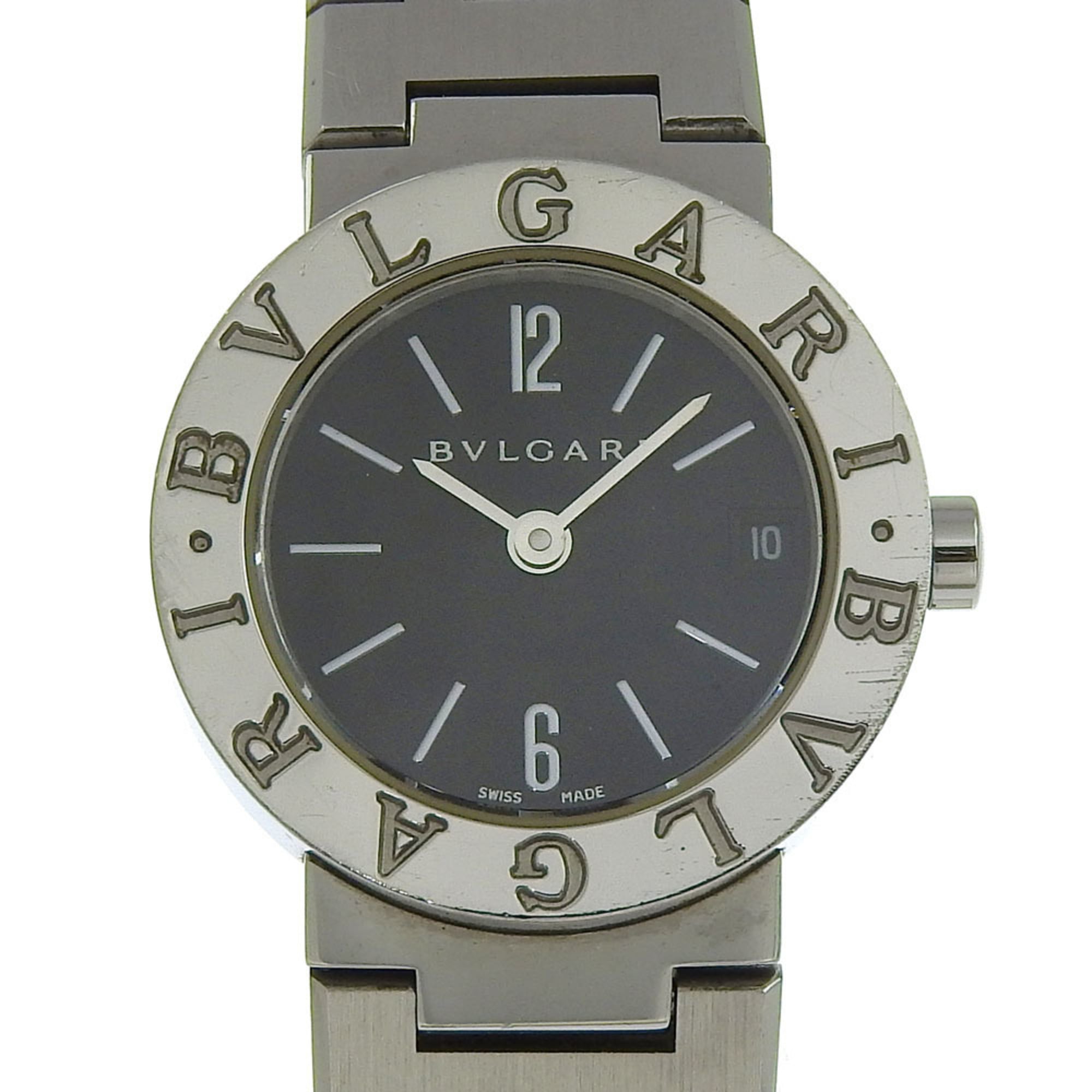 BVLGARI Bzero1 Watch, BZero1 BB23SS, Stainless Steel, Quartz Movement, Analog Display, Black Dial, W