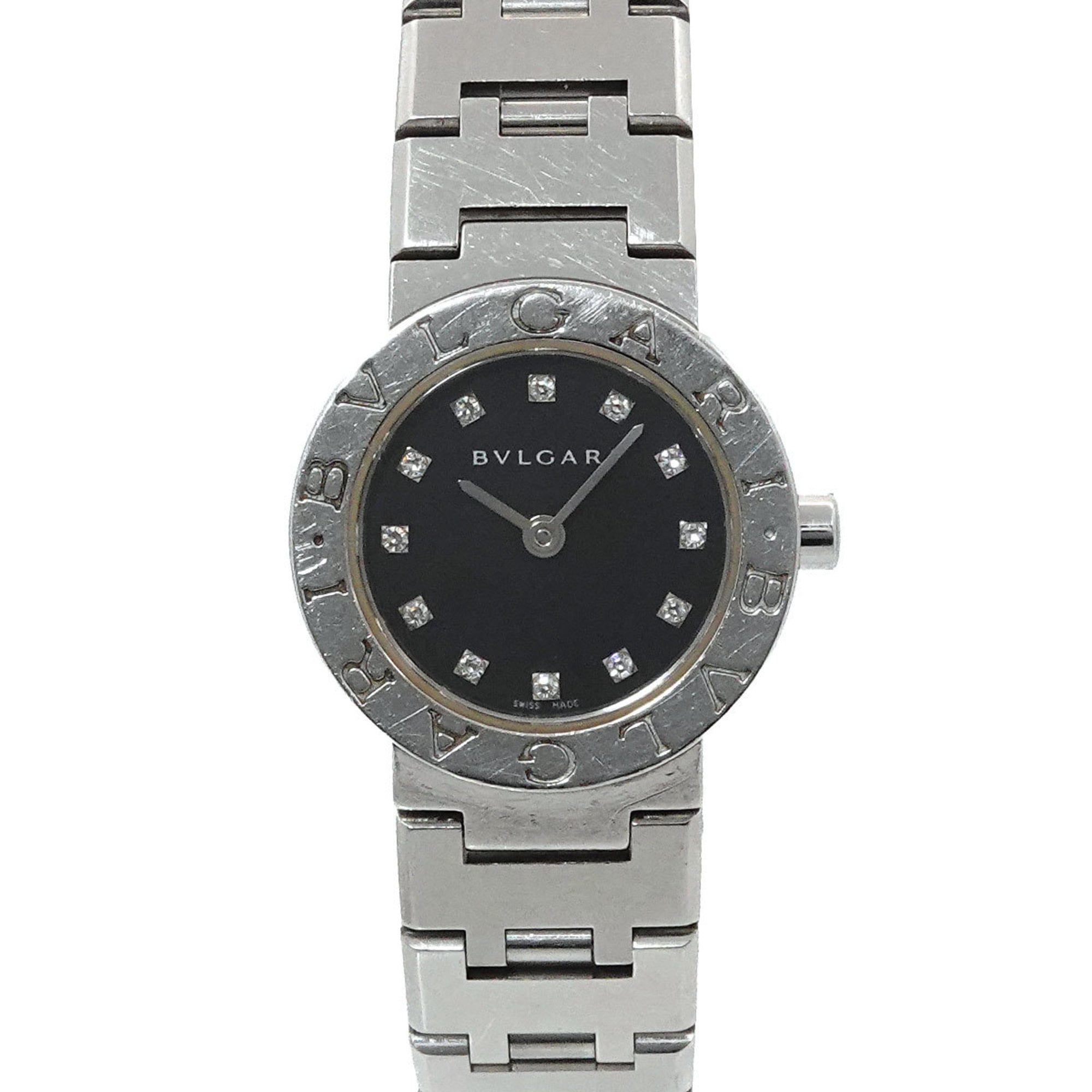 BVLGARI BB23SS Women\'s Watch 12P Diamond Silver Quartz