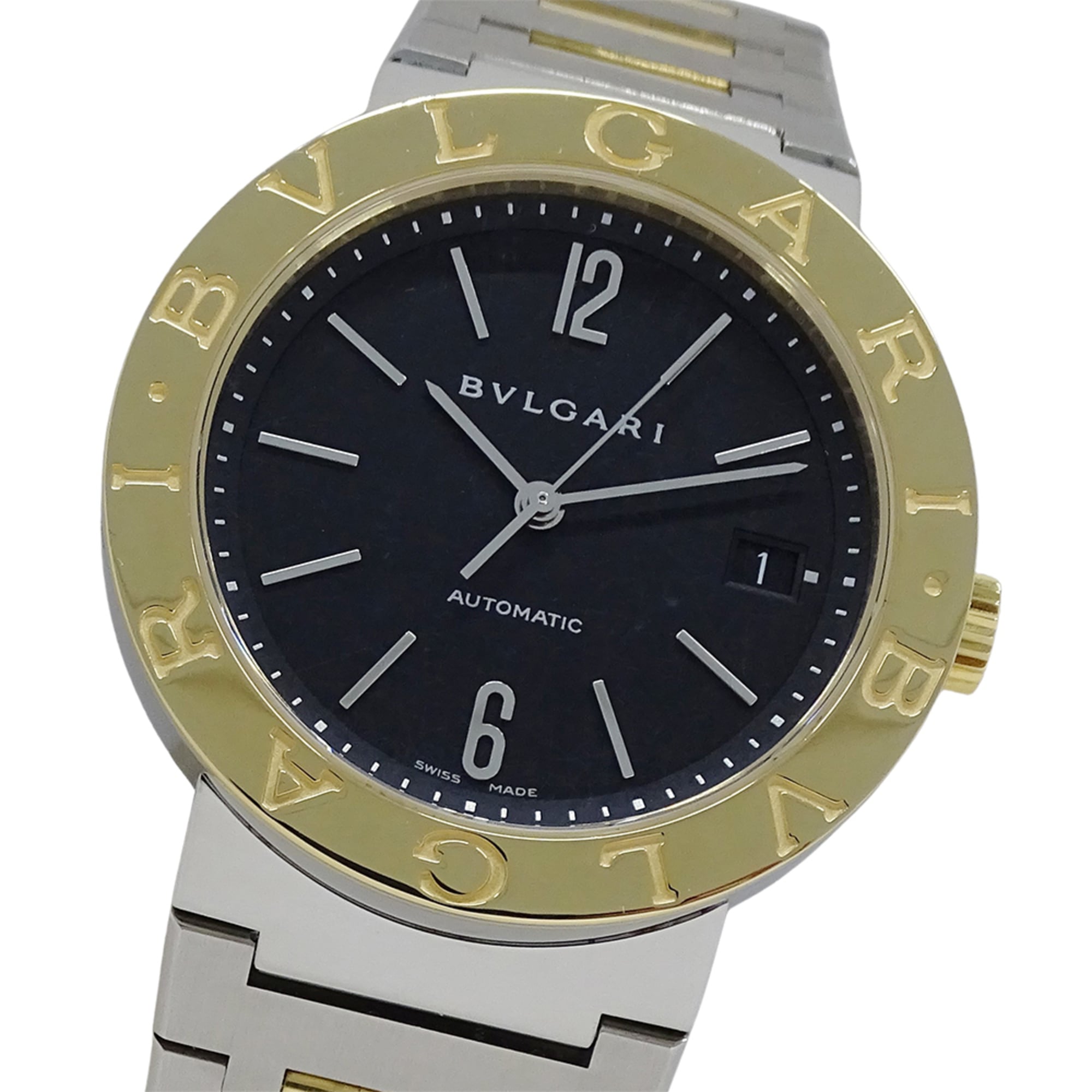 BVLGARI Men\'s Watch, Date Automatic, Stainless Steel, Gold, and Yellow BB38SG, Combination, Overhau