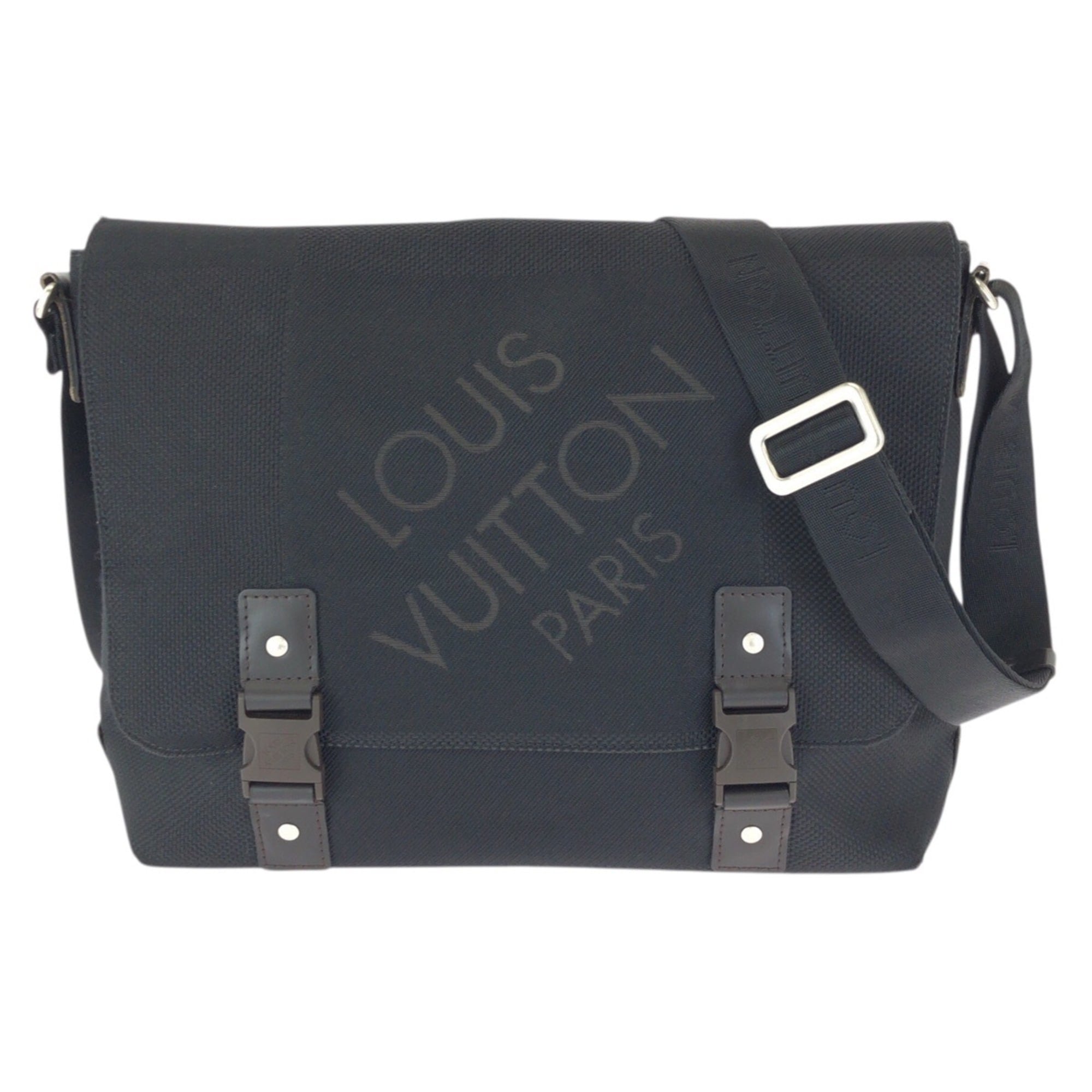 LOUIS VUITTON Damier Geant Lou Black Dark Brown Canvas Shoulder Bag Messenger M93079 for Women