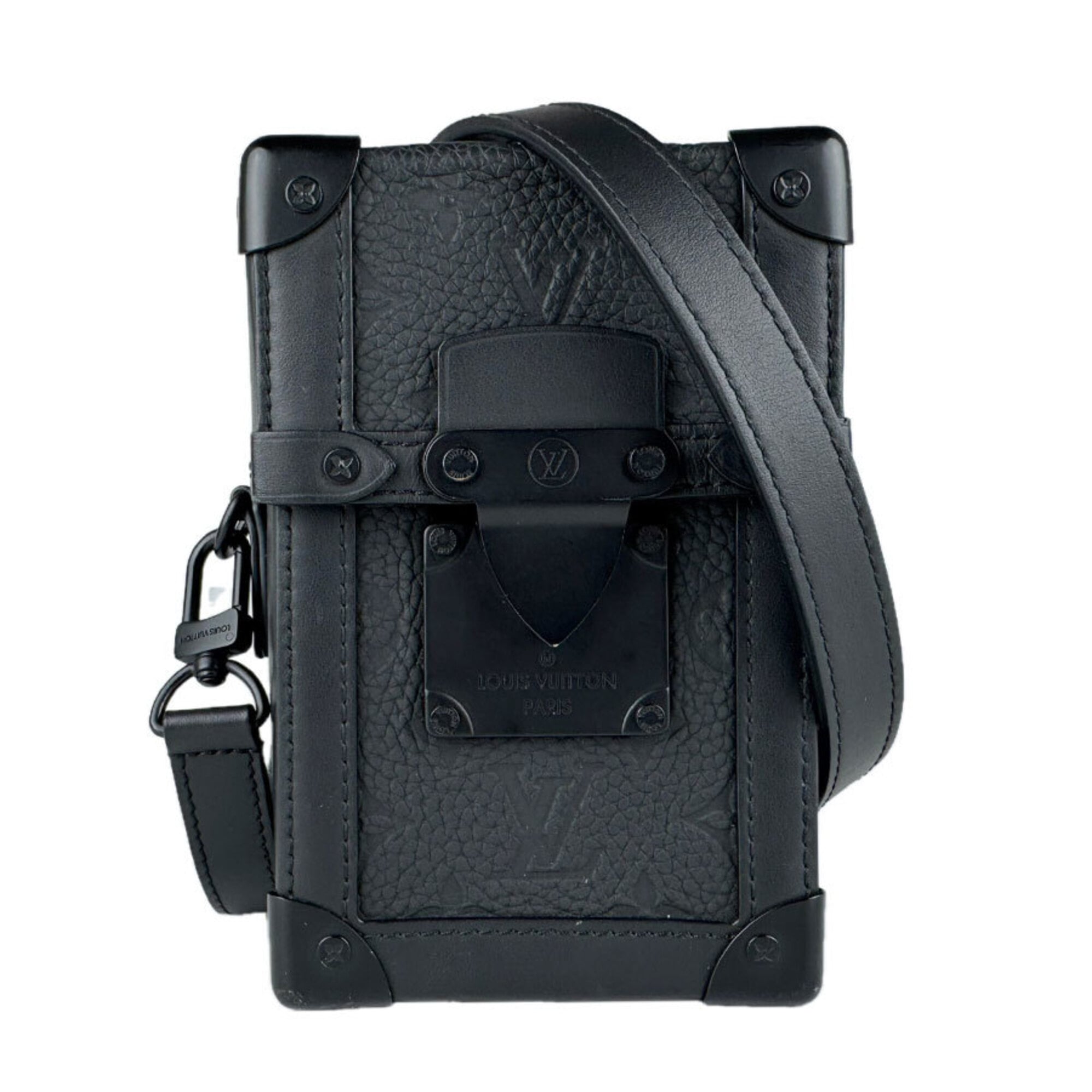 Louis Vuitton LOUIS VUITTON Shoulder Bag Monogram Vertical Trunk Wearable Wallet Leather Black Men\'