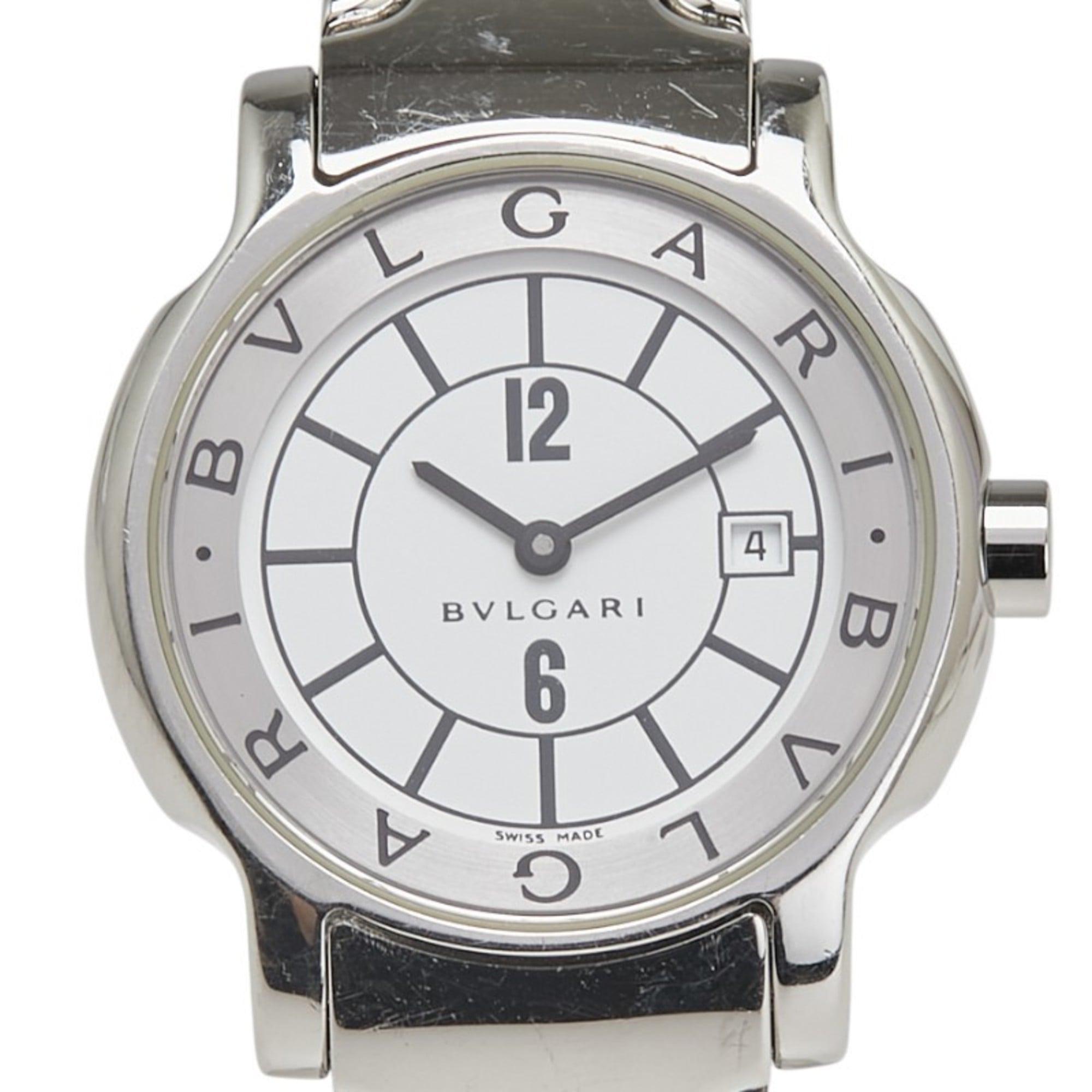 BVLGARI Solotempo ST29S Quartz Watch with White Dial and Stainless Steel, Women\'s
