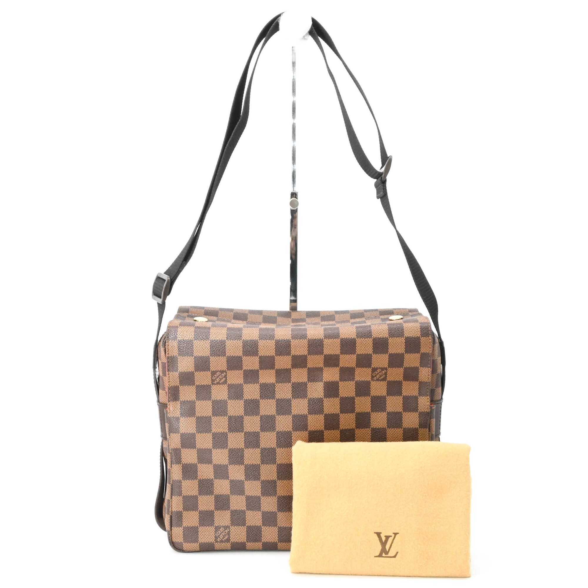 LOUIS VUITTON Naviglio Damier Azur Shoulder Bag, Brown, Men\'s/Women\'s, N45255