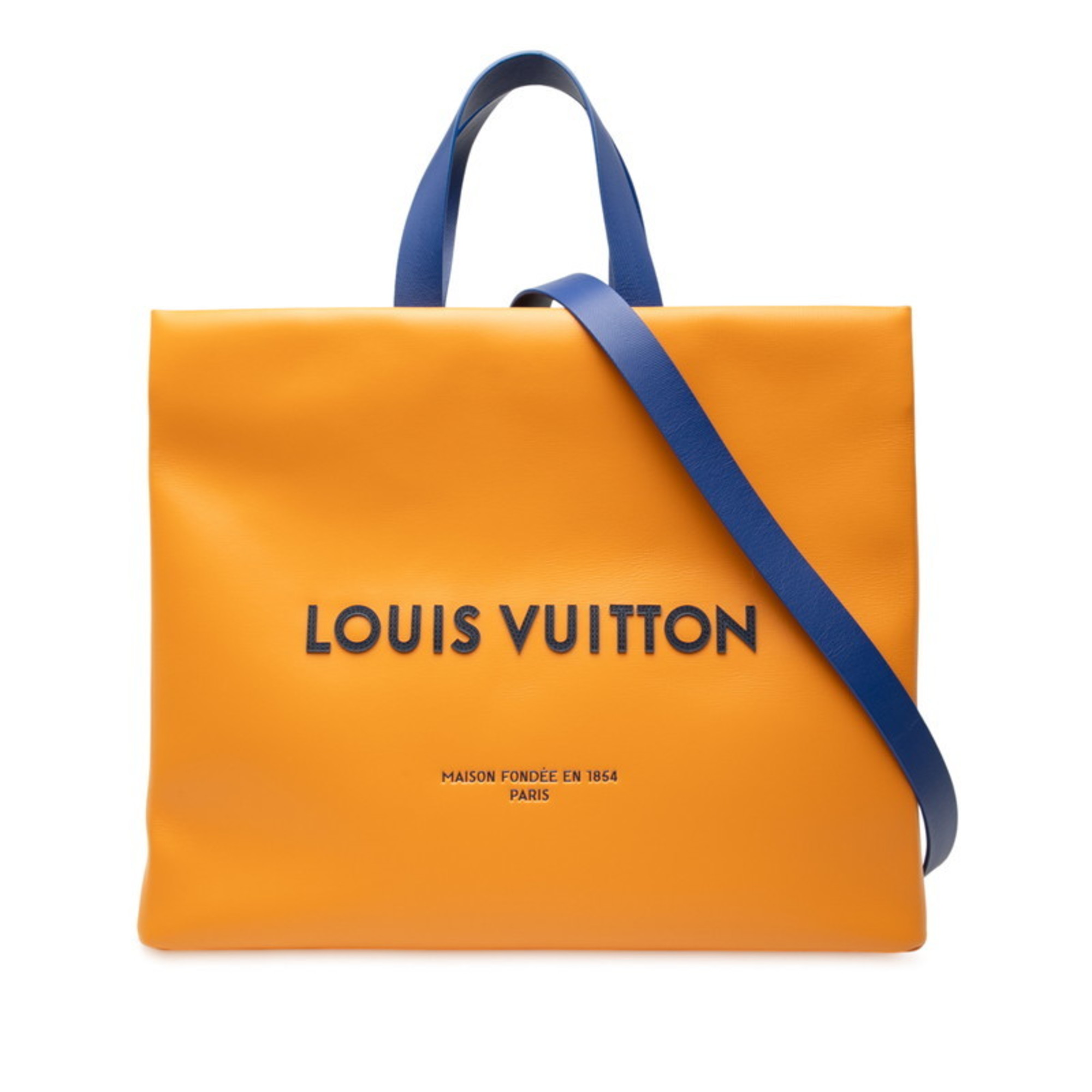 Louis Vuitton Shopper Tote MM Bag/Shoulder Bag 2WAY M24457 Saffron Orange Leather Women\'s LOUIS VUI