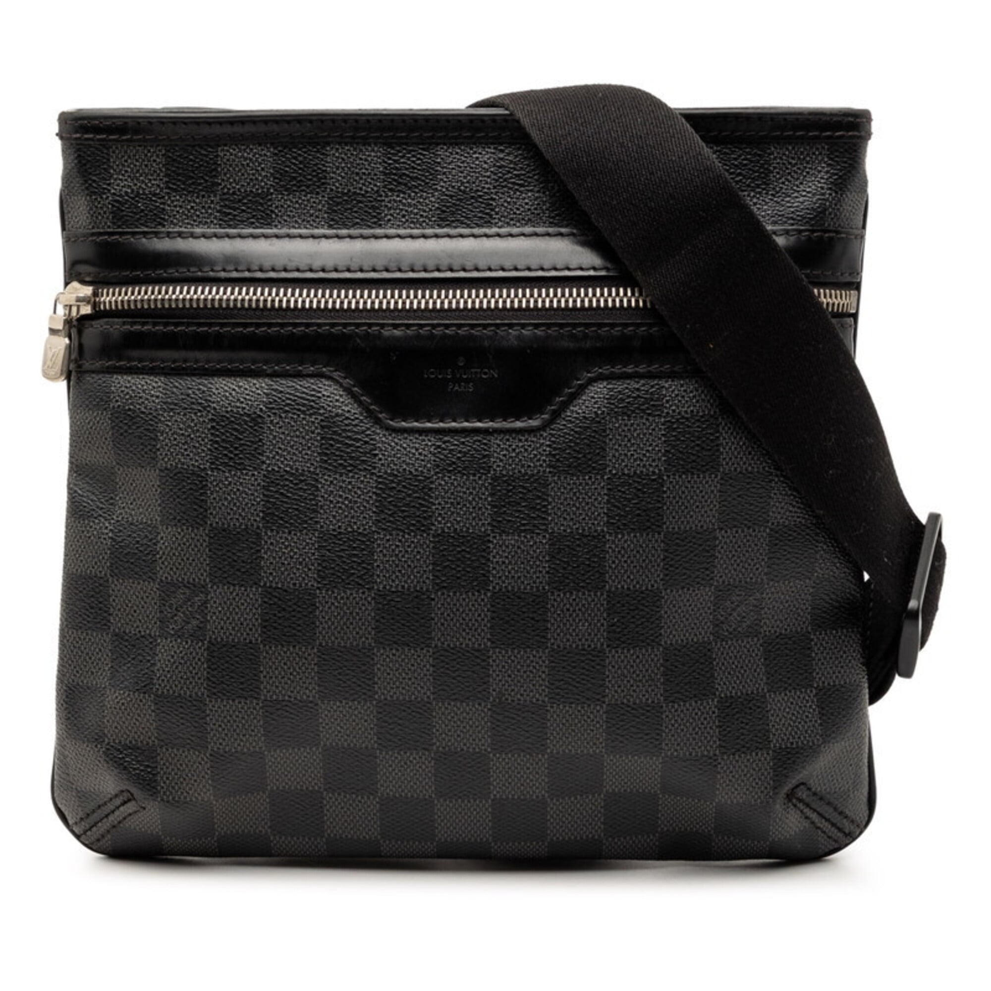 Louis Vuitton Damier Graphite Thomas Crossbody Shoulder Bag N58028 Black Leather Women\'s LOUIS VUIT