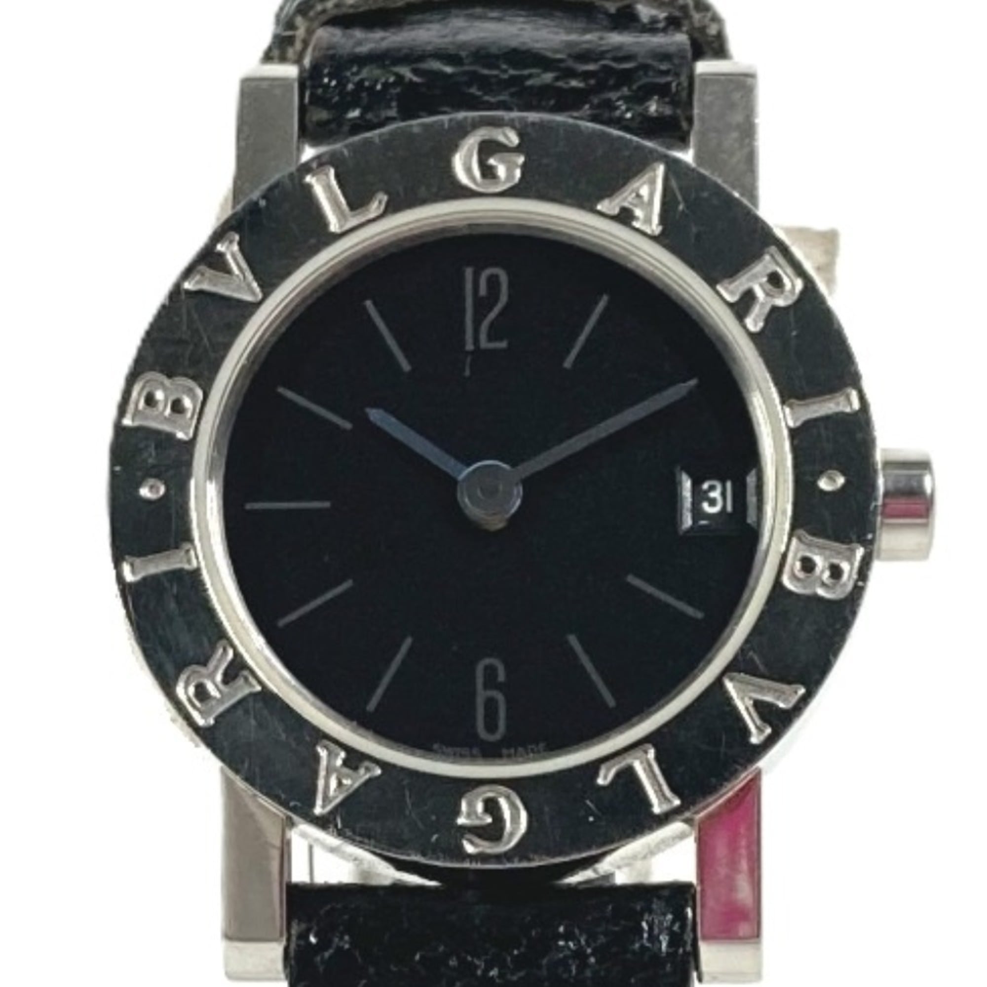 BVLGARI Bvlgari BB23SS Logo Women\'s Watch SS Leather Black