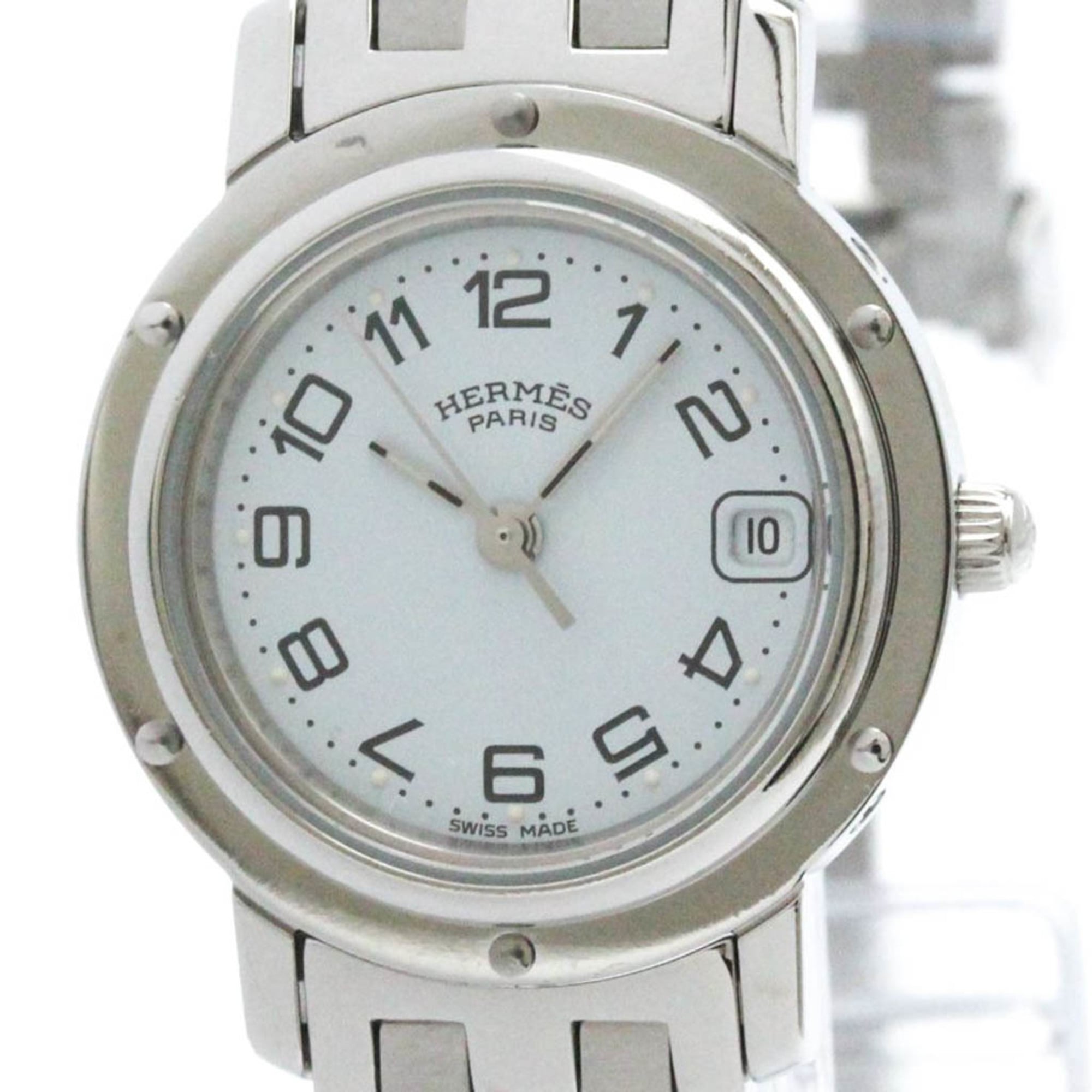 Hermes Clipper Quartz Stainless Steel Women\'s Dress Watch CL4.210