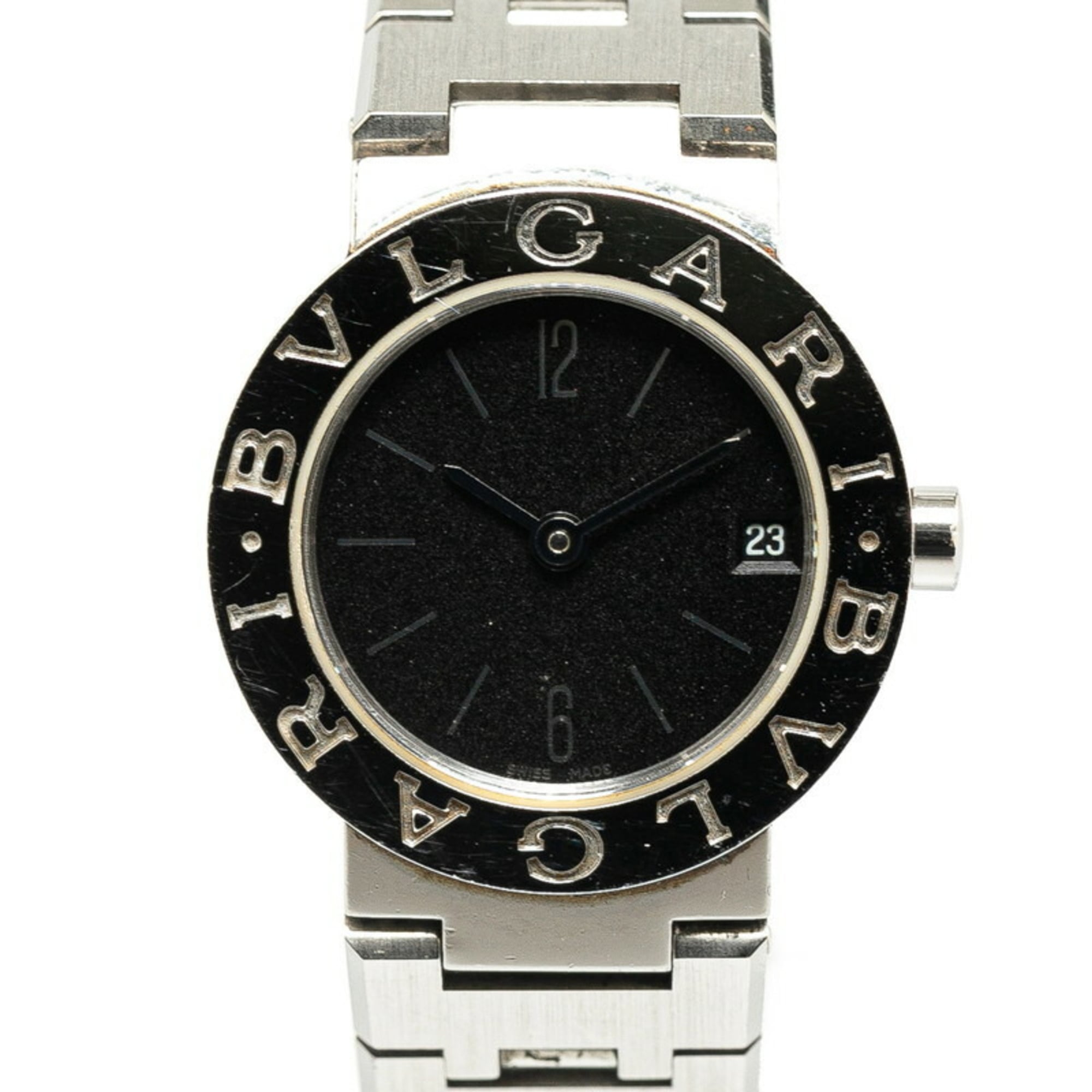BVLGARI Watch BB23SS Quartz Black Dial Stainless Steel Women\'s