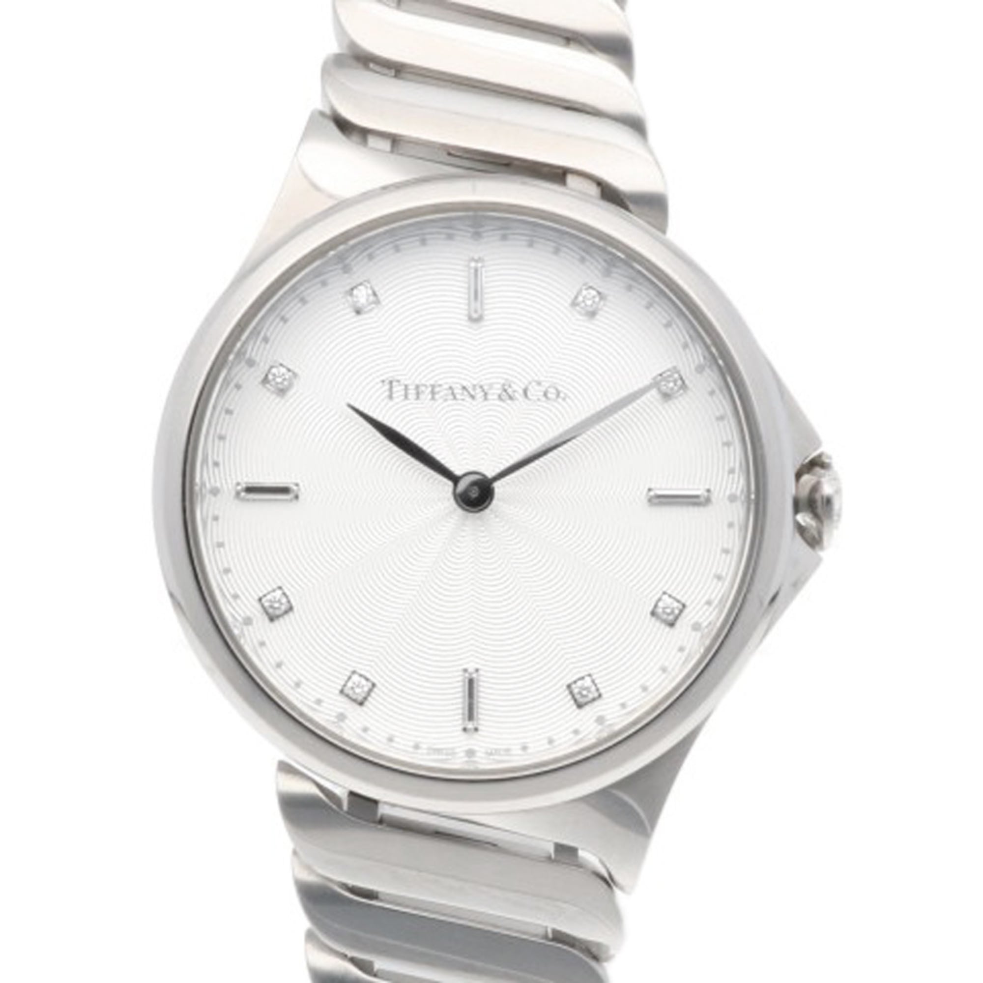 Tiffany & Co. Metro 2 Watch, Stainless Steel, Quartz, Ladies\', 60874794, Diamond Crown