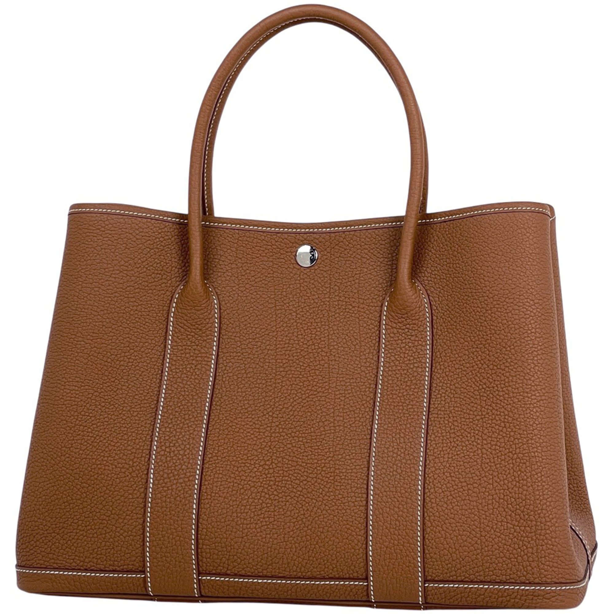 Hermes Garden Party PM Handbag Tote Bag Togo Gold K Women\'s