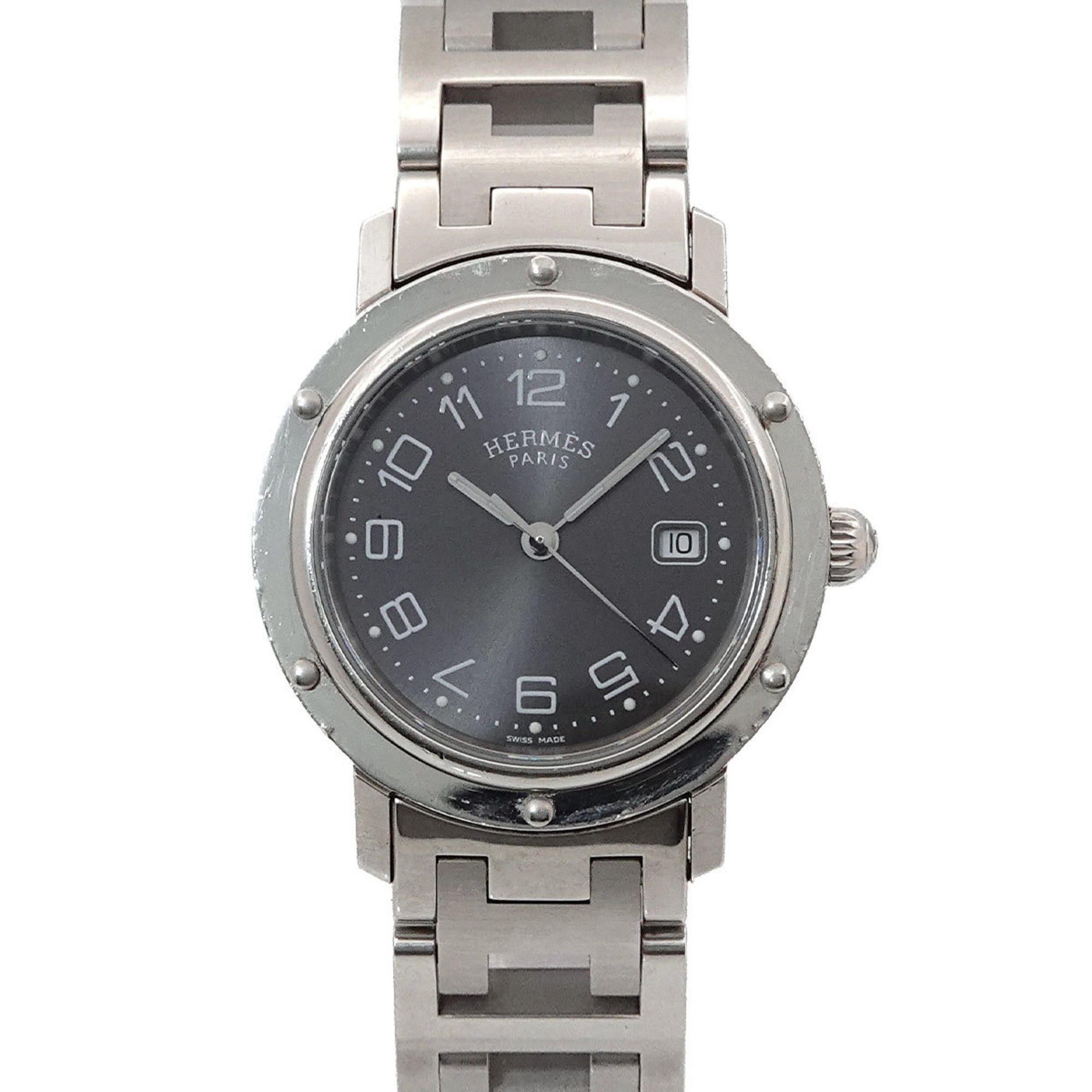 Hermes Clipper CL6 410 Boys\' Watch, Date Display, Gray Quartz Nacre