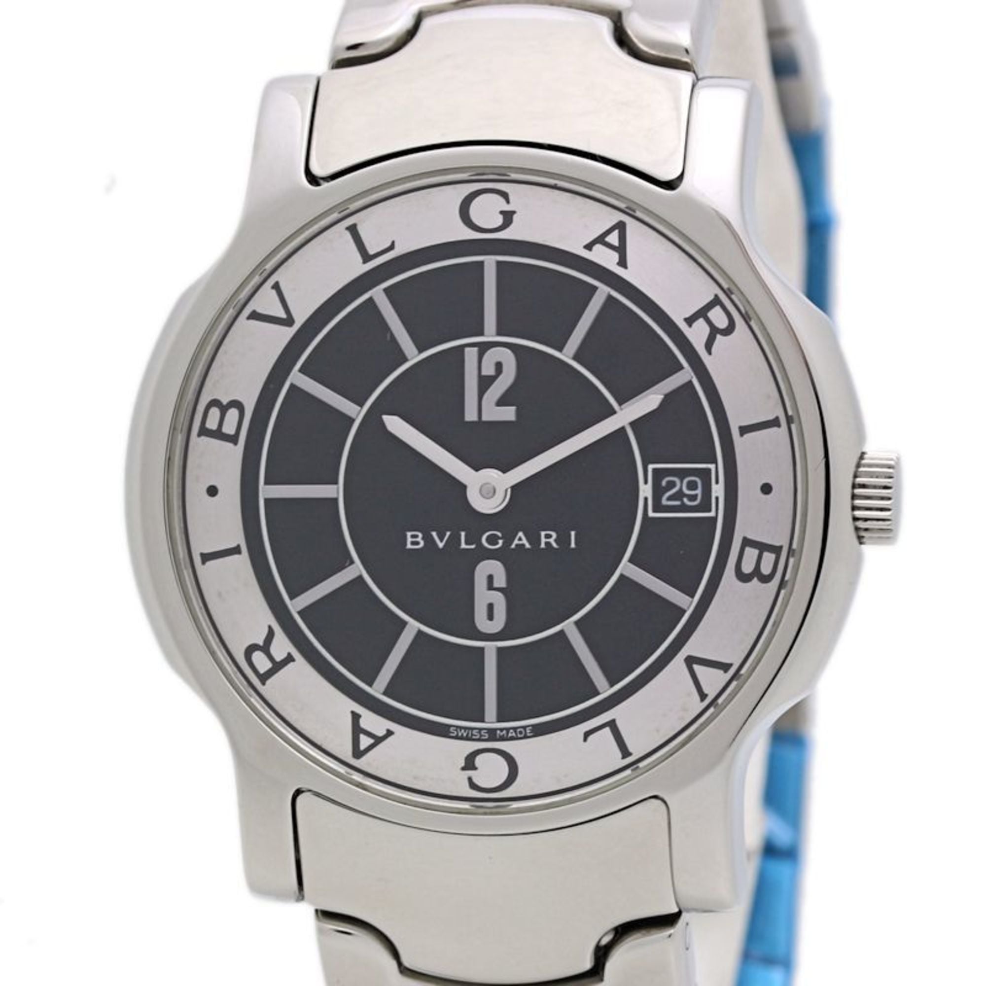 BVLGARI Solotempo ST35BSSD ST35S Men\'s Watch with Crown (Late Model) SS 40204