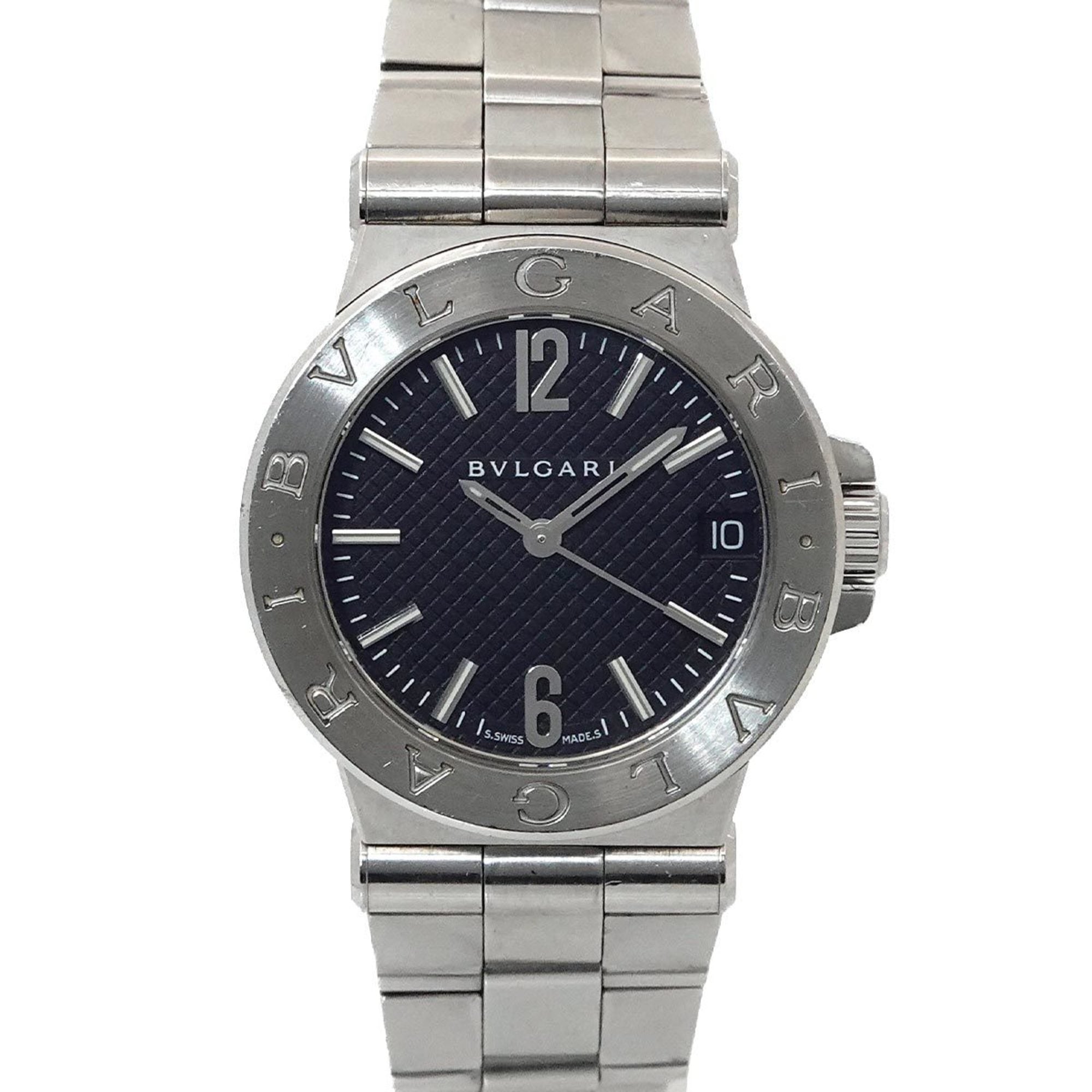BVLGARI Diagono DG29S Women\'s Watch with Date Display, Black Quartz Movement