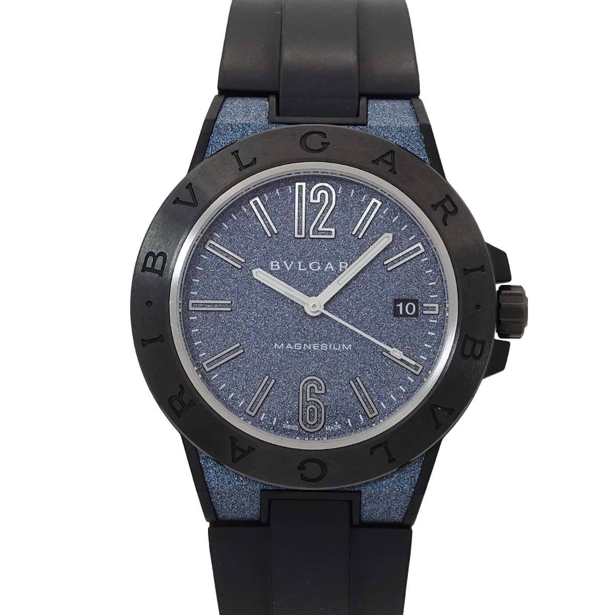 Bulgari BVLGARI Diagono Magnesium DG41SMC Men\'s Watch Date Blue Automatic Self-winding