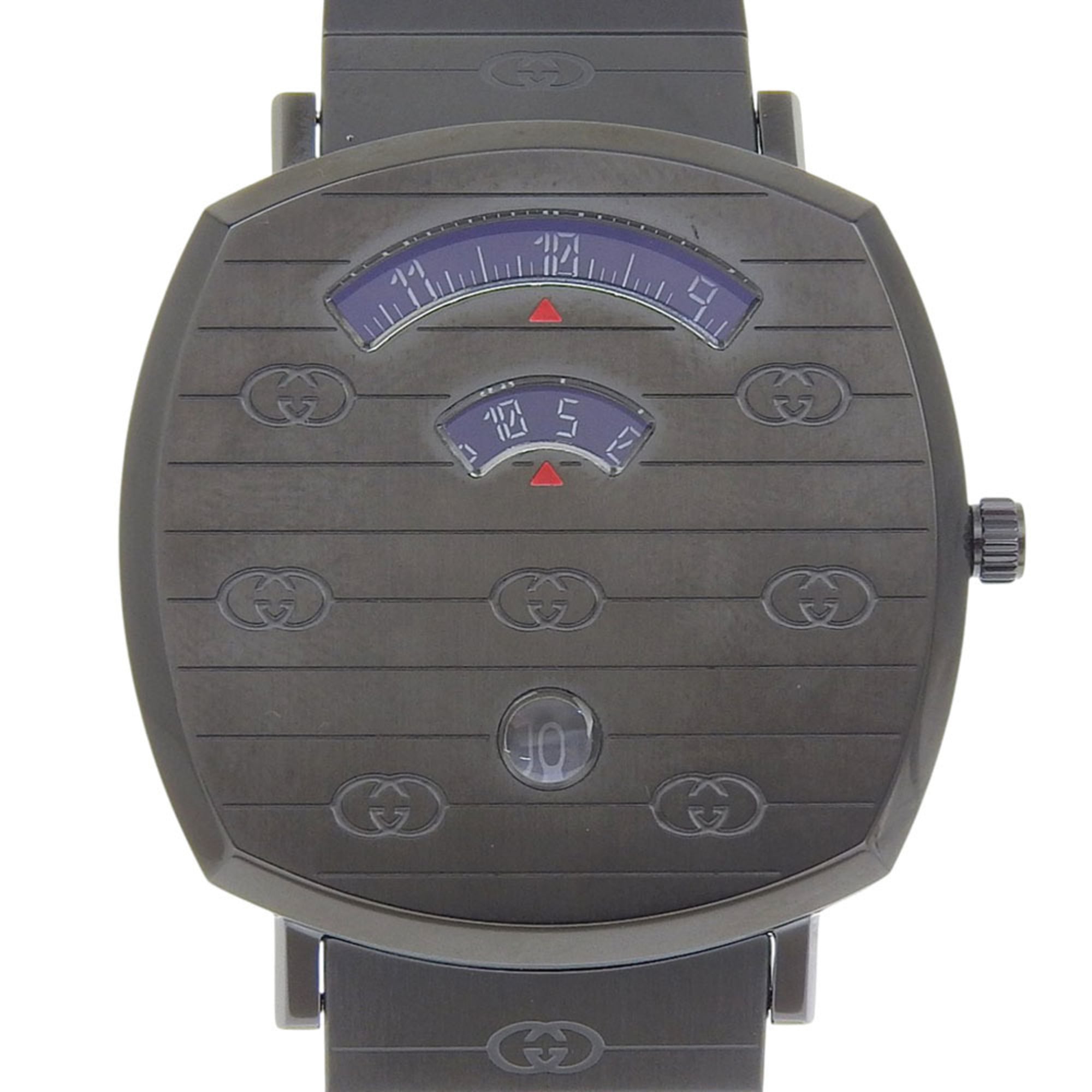 Gucci Grip Watch, 157.3 Stainless Steel, Black Quartz Movement, Analog Display, Dial, Men\'s