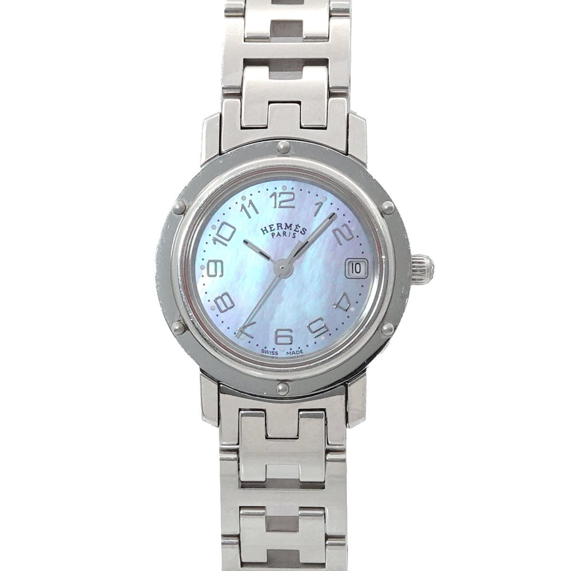 Hermes Clipper CL4 210 Women\'s Watch, Date Display, Blue Shell, Quartz Watch