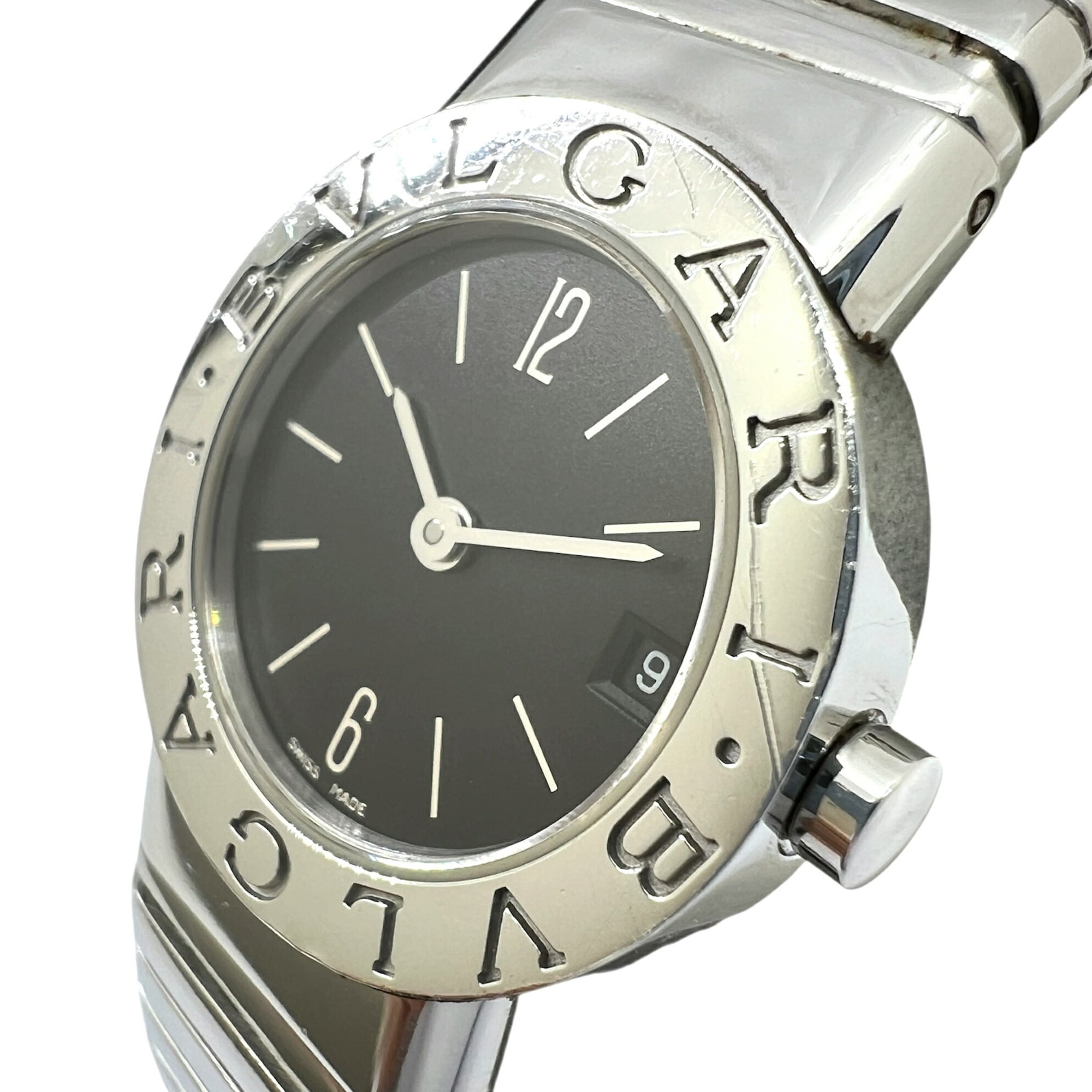 BVLGARI Bvlgari BB232TS Tubogas Quartz Stainless Steel Silver Black Dial Women\'s Watch