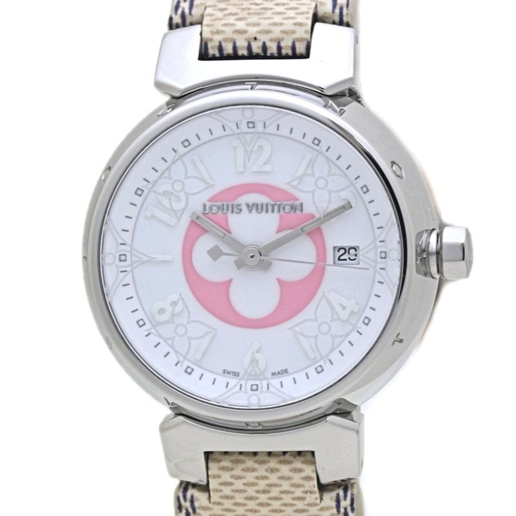 LOUIS VUITTON Tambour PM Azur 28mm QA007Z Japan Exclusive Women\'s Watch 40162