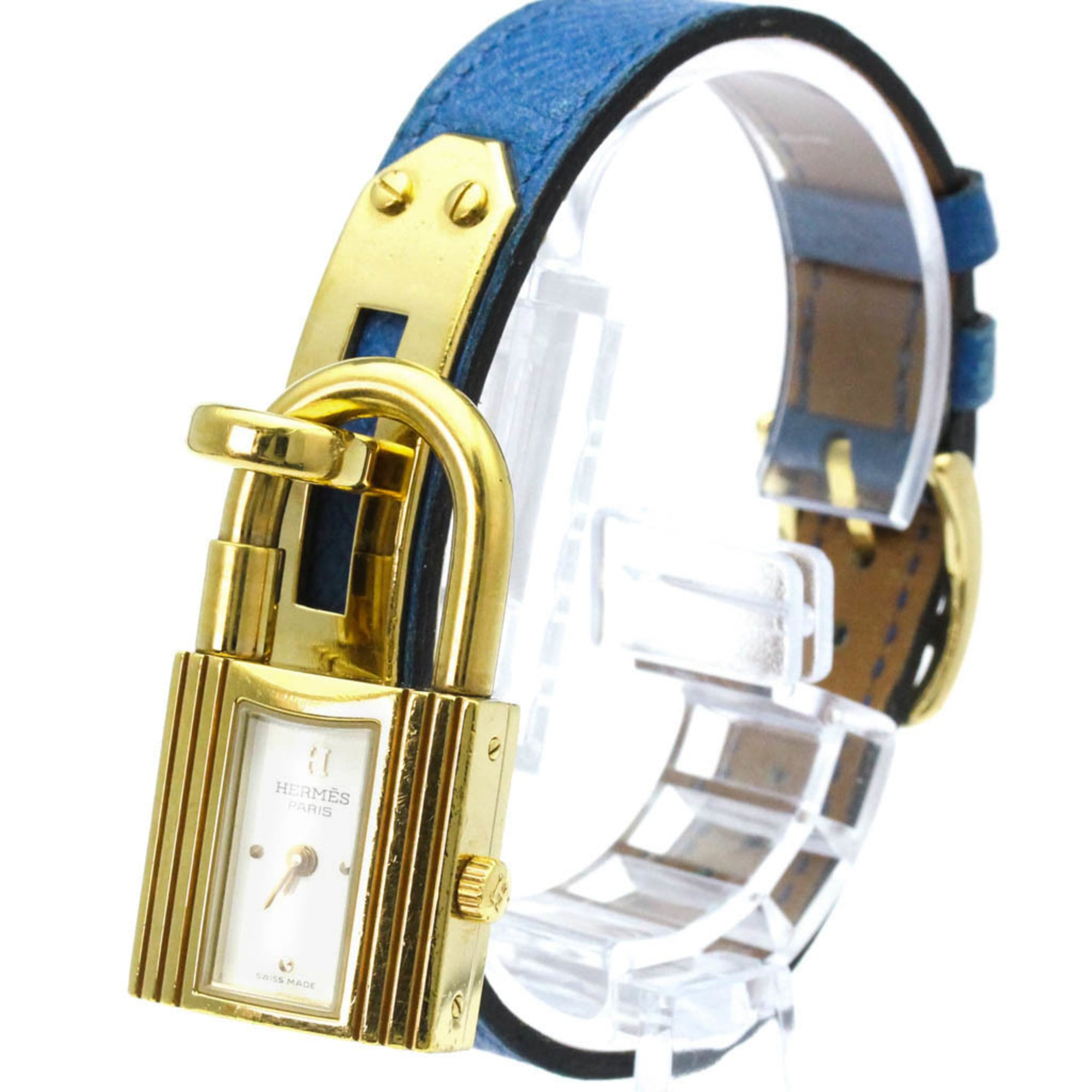 HERMES Kelly Watch Gold Plated Leather Quartz Ladies Watch
