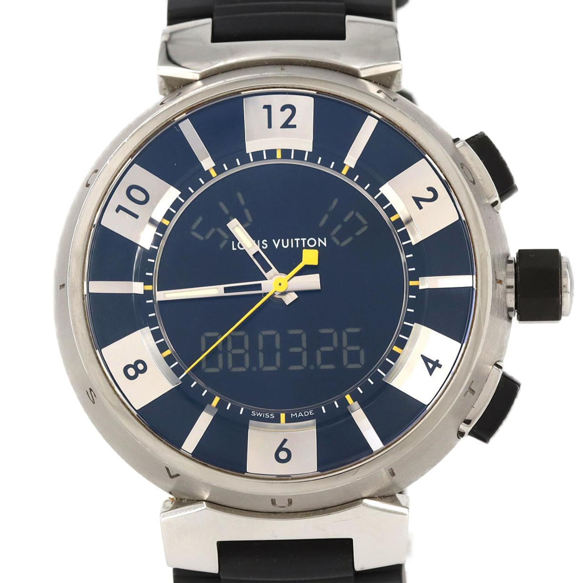 Louis Vuitton Tambour in Black Q118F SS Quartz Watch