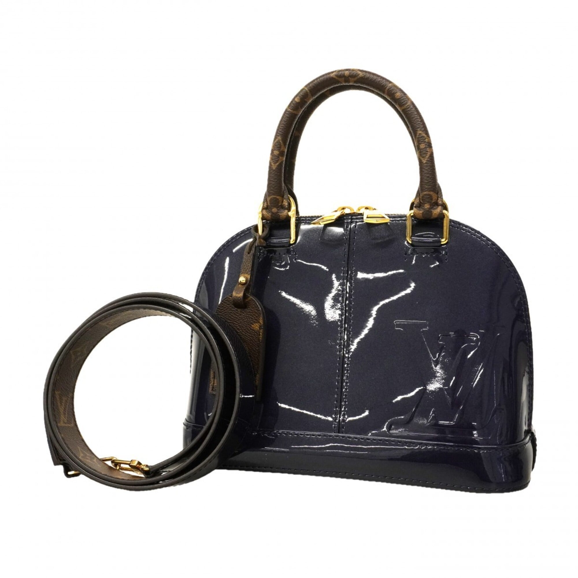 Louis Vuitton Alma BB Vernis Handbag M54705 Marine 2-way bag for women P2662938