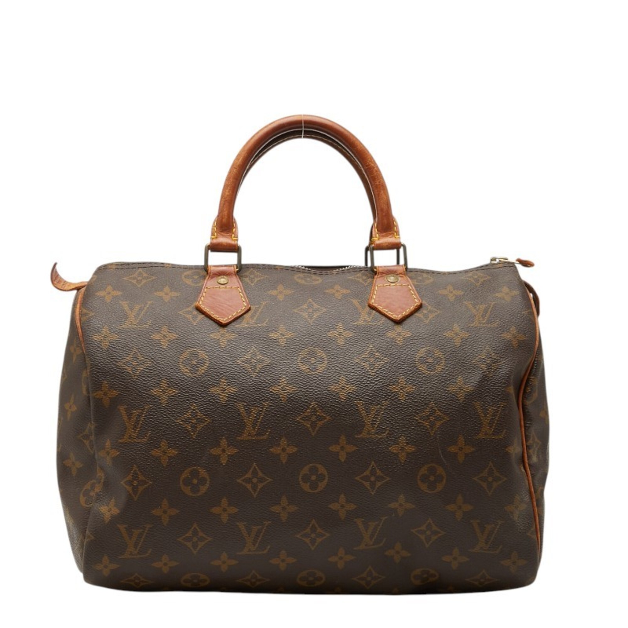 Louis Vuitton Monogram Speedy 30 Handbag Mini Boston Bag Travel M41526 Brown Leather Women\'s LOUIS