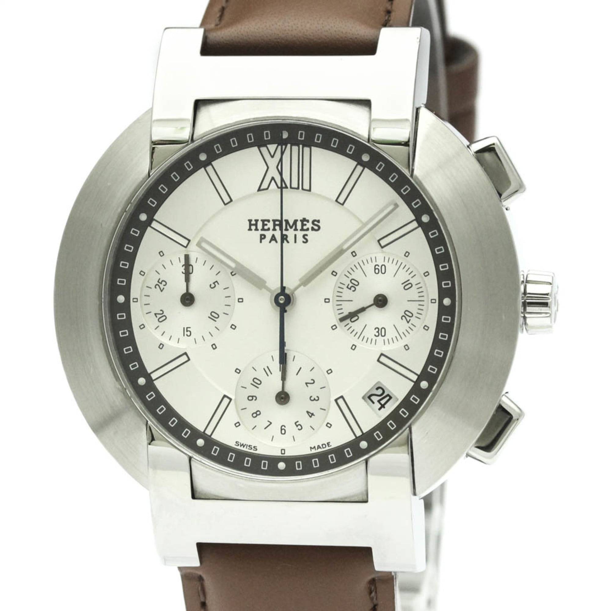 HERMES Nomade Chronograph Steel Auto Quartz Mens Watch NO1.910