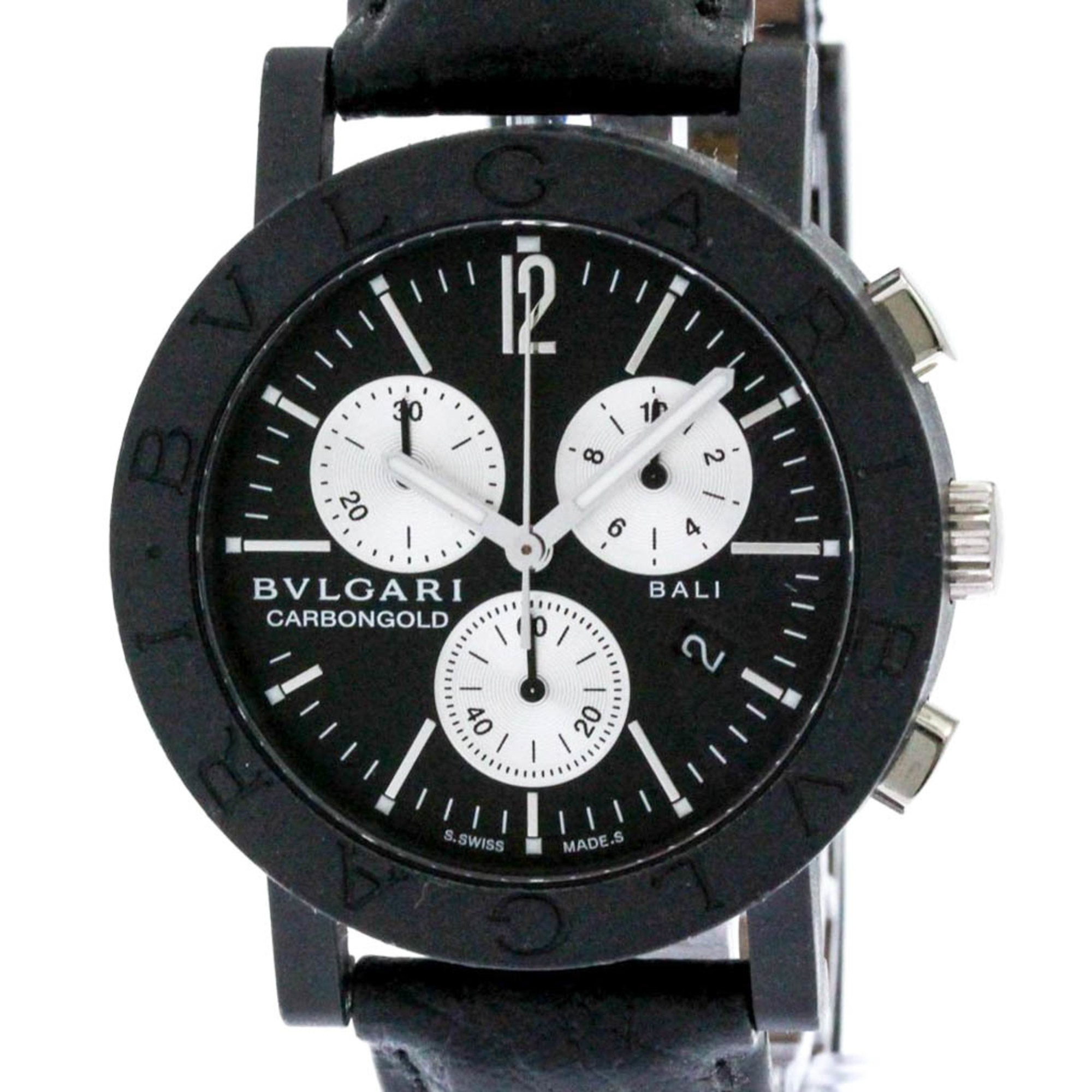 BVLGARI Carbon Gold Chronograph Bali Quartz Unisex Watch BB38CLCH