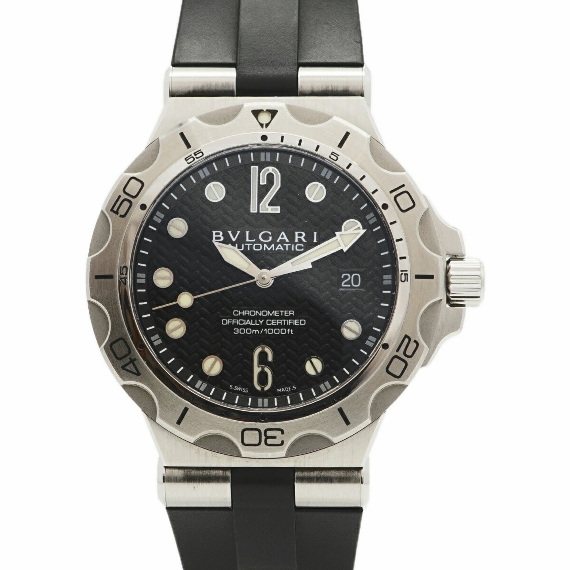 Bulgari Diagono Professional Scuba Aqua DP42SSD Black Dial Men\'s Watch