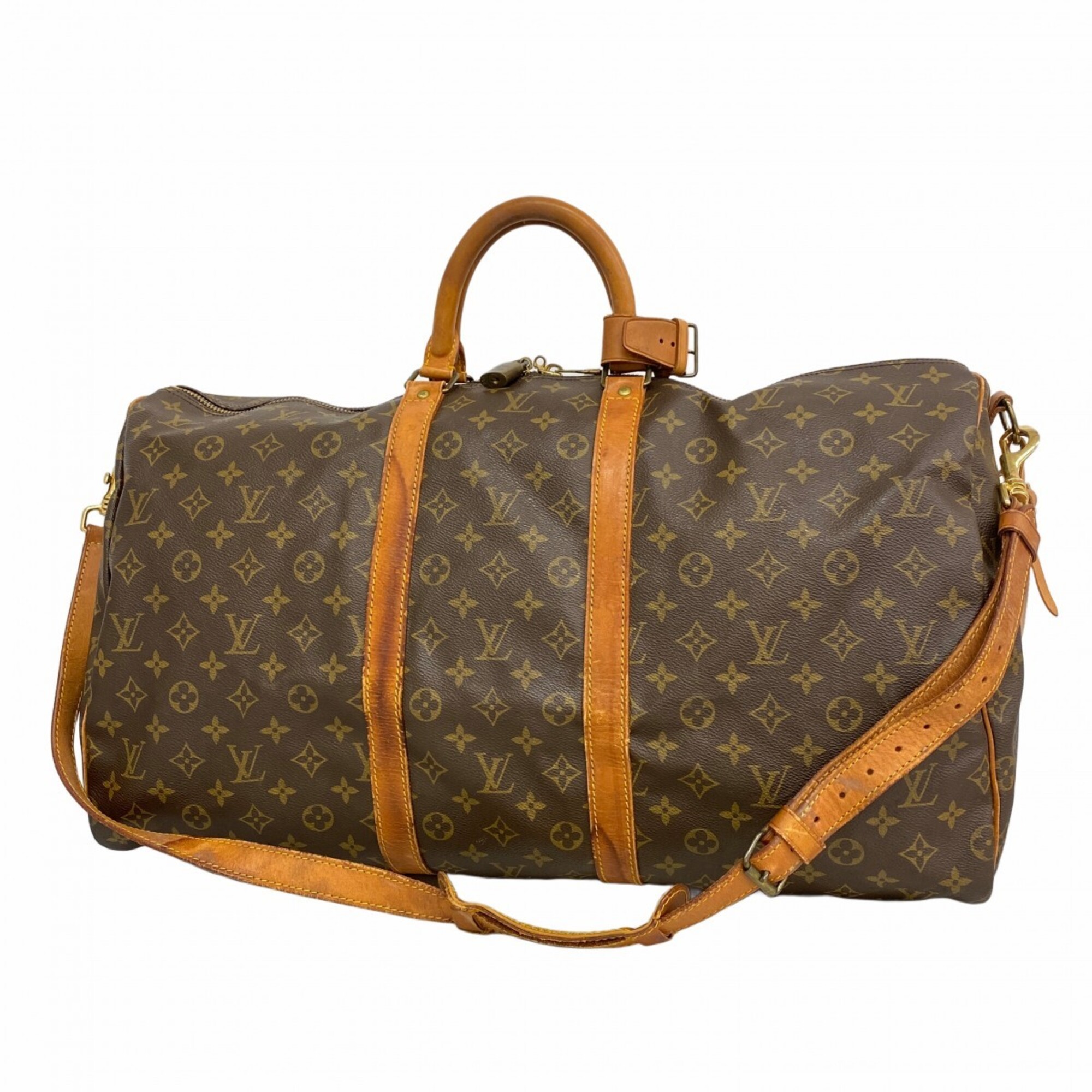 Louis Vuitton Bags - Boston Monogram Keepall Bandoulire 55 M41414 Brown Men\'s & Women\'s