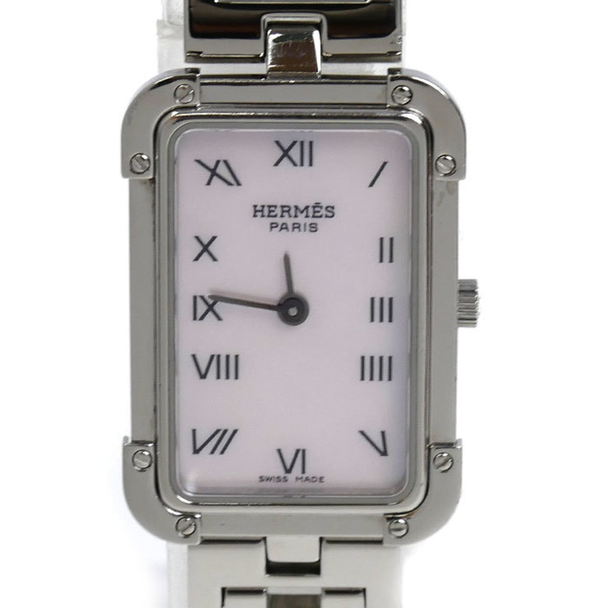 HERMES Croisire Pink Shell Watch, Battery-Powered (CR2.210), Women\'s