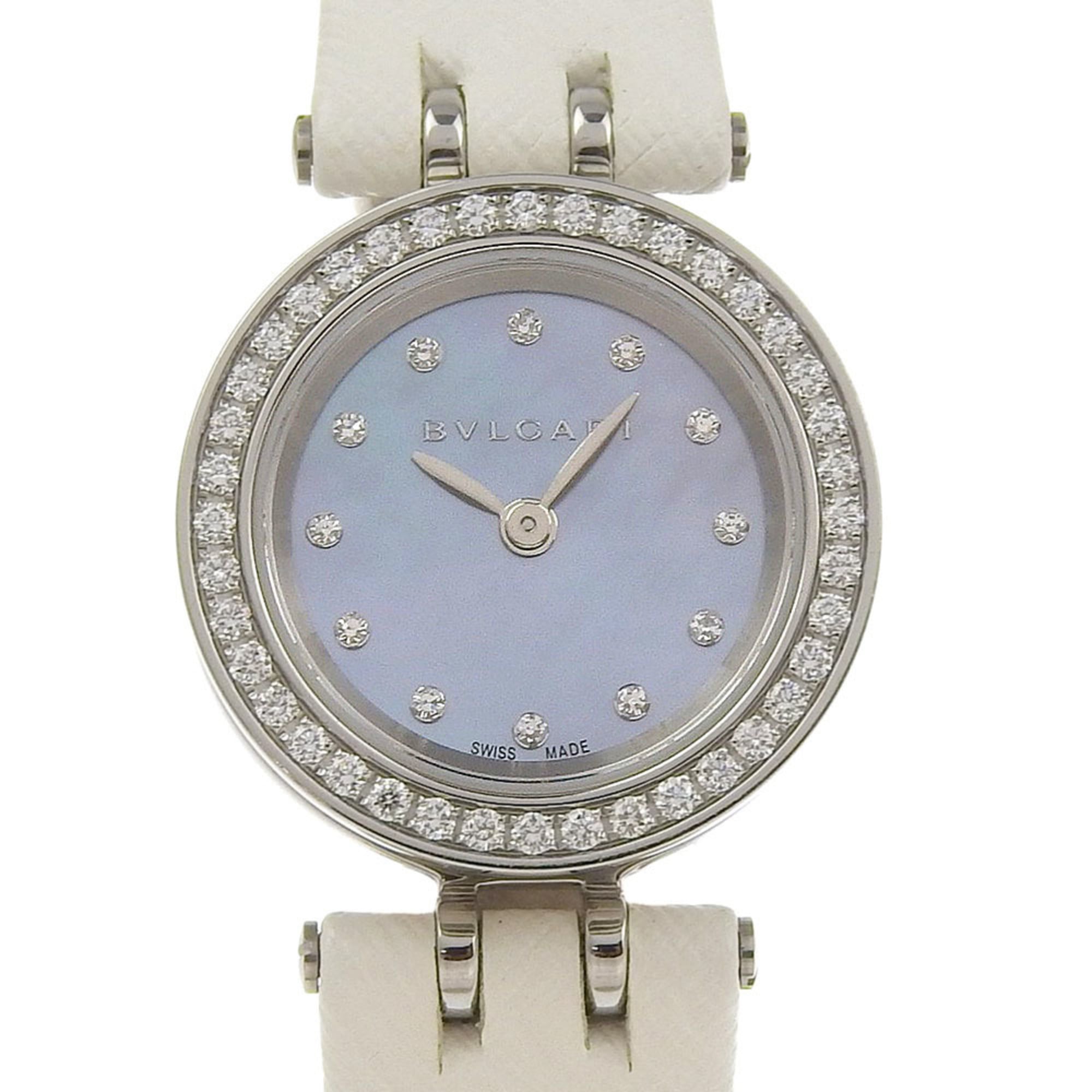 BVLGARI BZero1 Women\'s Watch with Diamond Bezel (BZ23S), Stainless Steel Diamonds and Leatherette,
