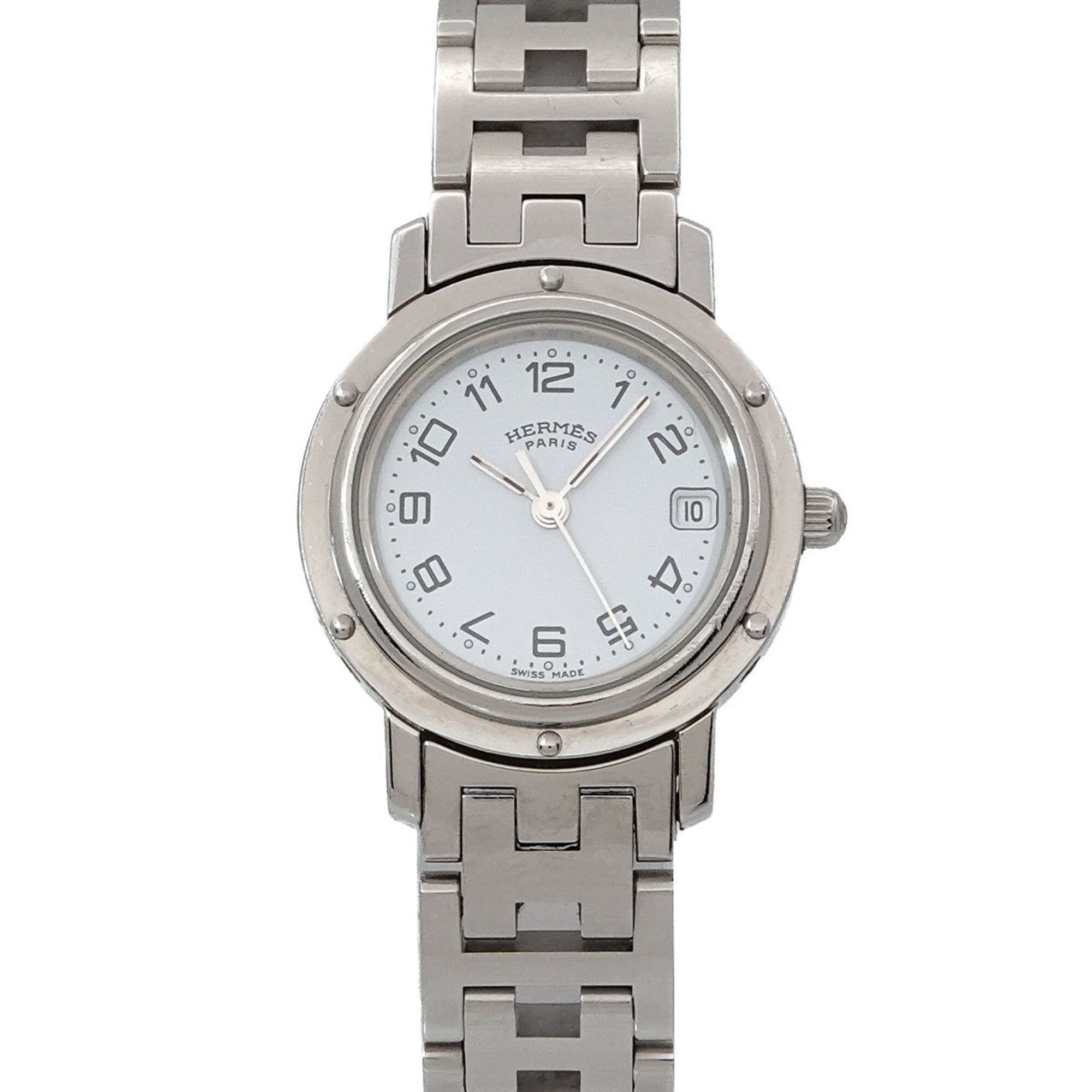 Hermes Clipper CL4 210 Women\'s Watch, Date Display, White Quartz Watch