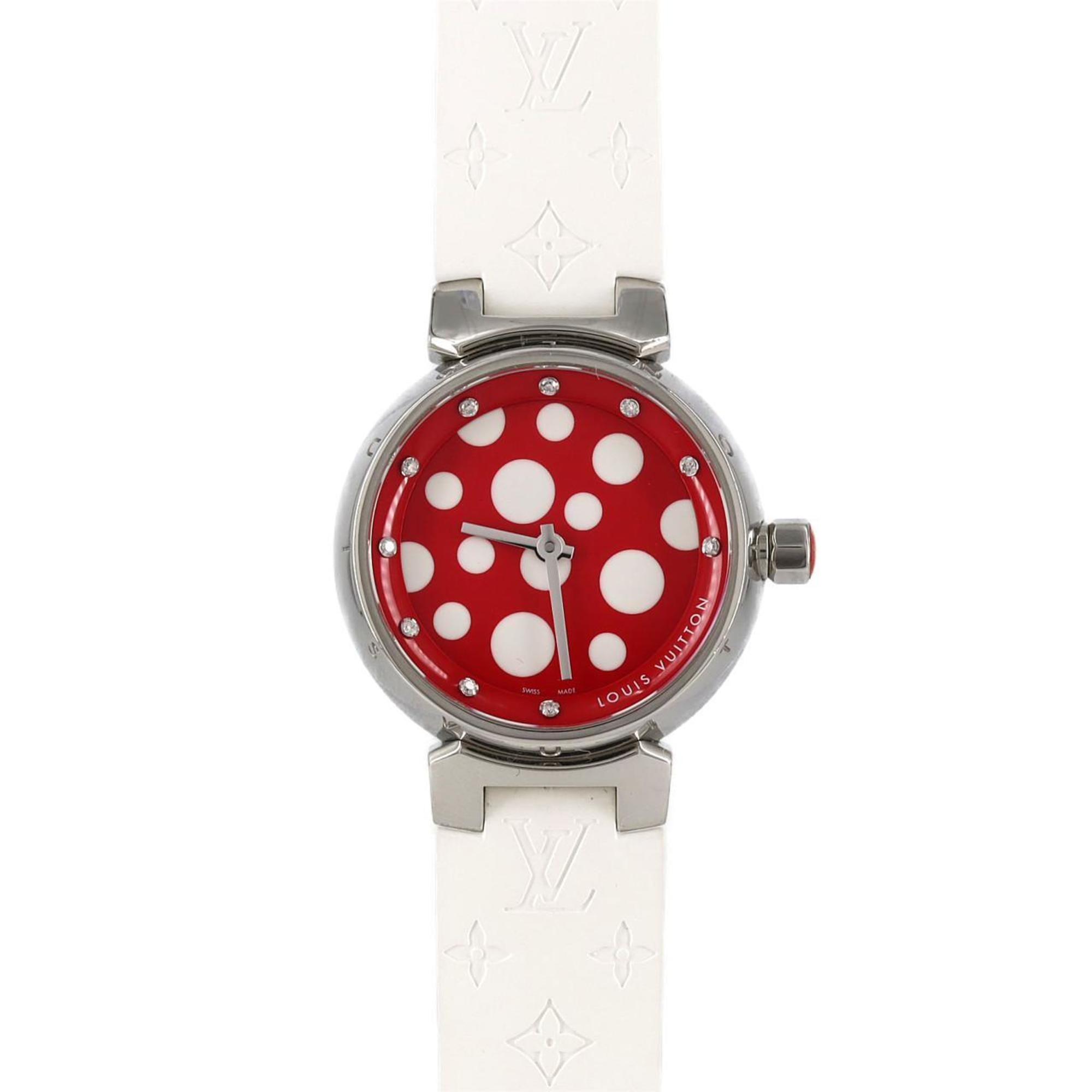 Louis Vuitton Tambour 10P Yayoi Kusama Limited Edition Q12M7 Stainless Steel Quartz Watch