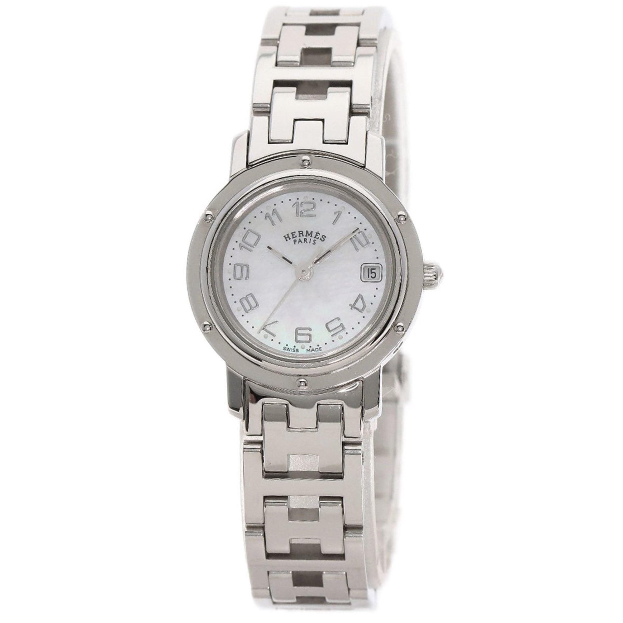 Hermes CL4.210 Clipper Nacle Watch Stainless Steel SS Ladies HERMES