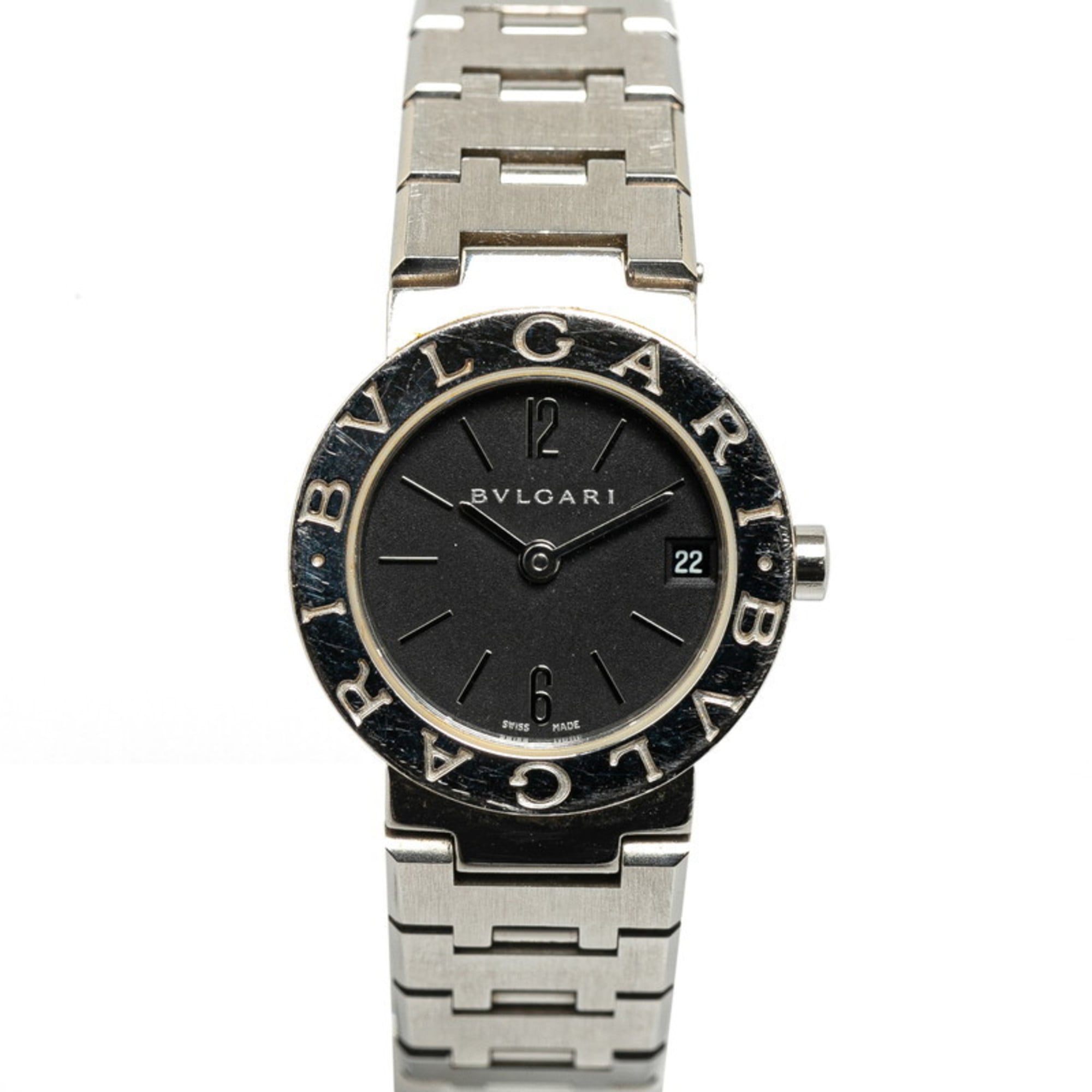 BVLGARI Watch BB23SS Quartz Black Dial Stainless Steel Women\'s