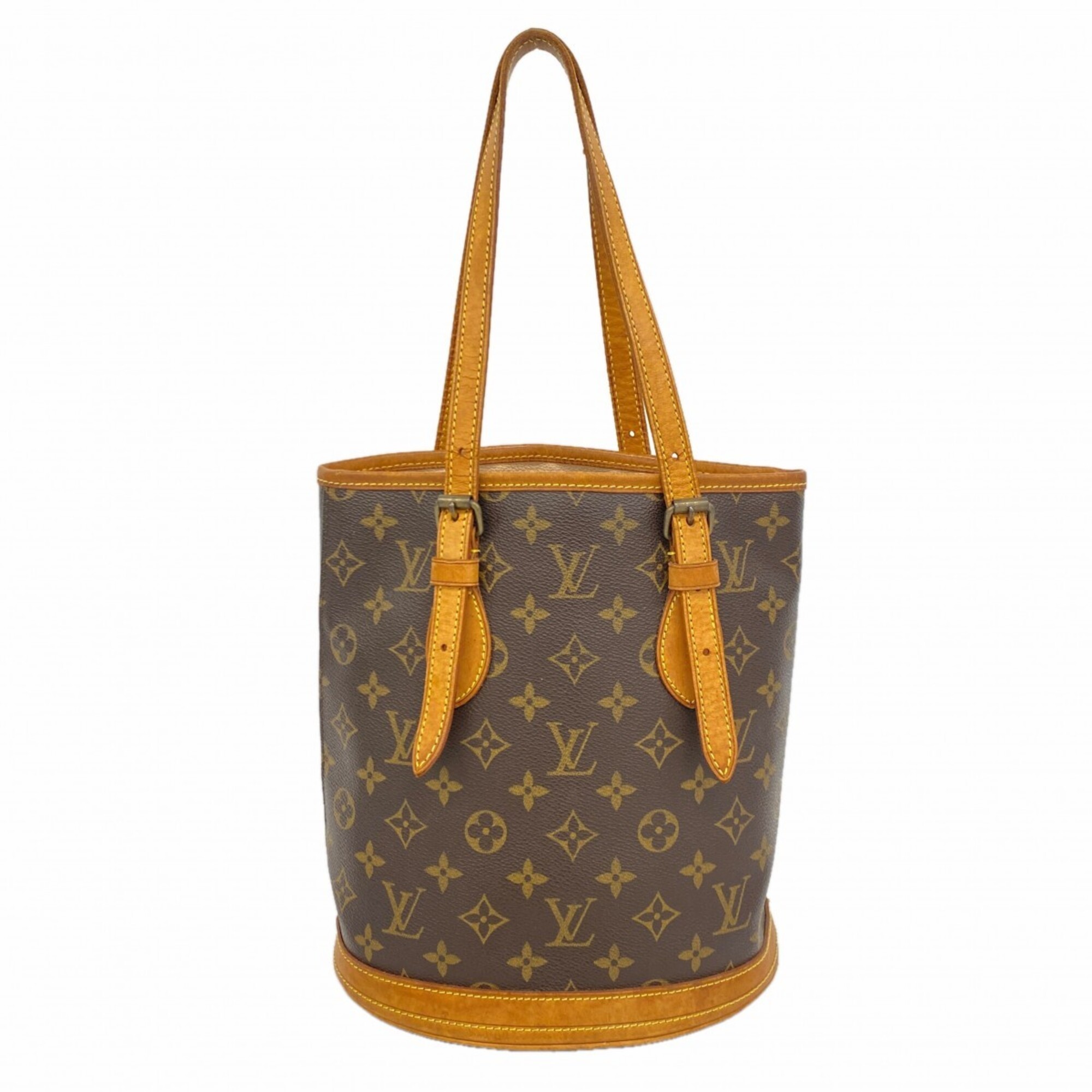 Louis Vuitton Monogram Bucket PM Tote Bag M42238 Brown (Women\'s)