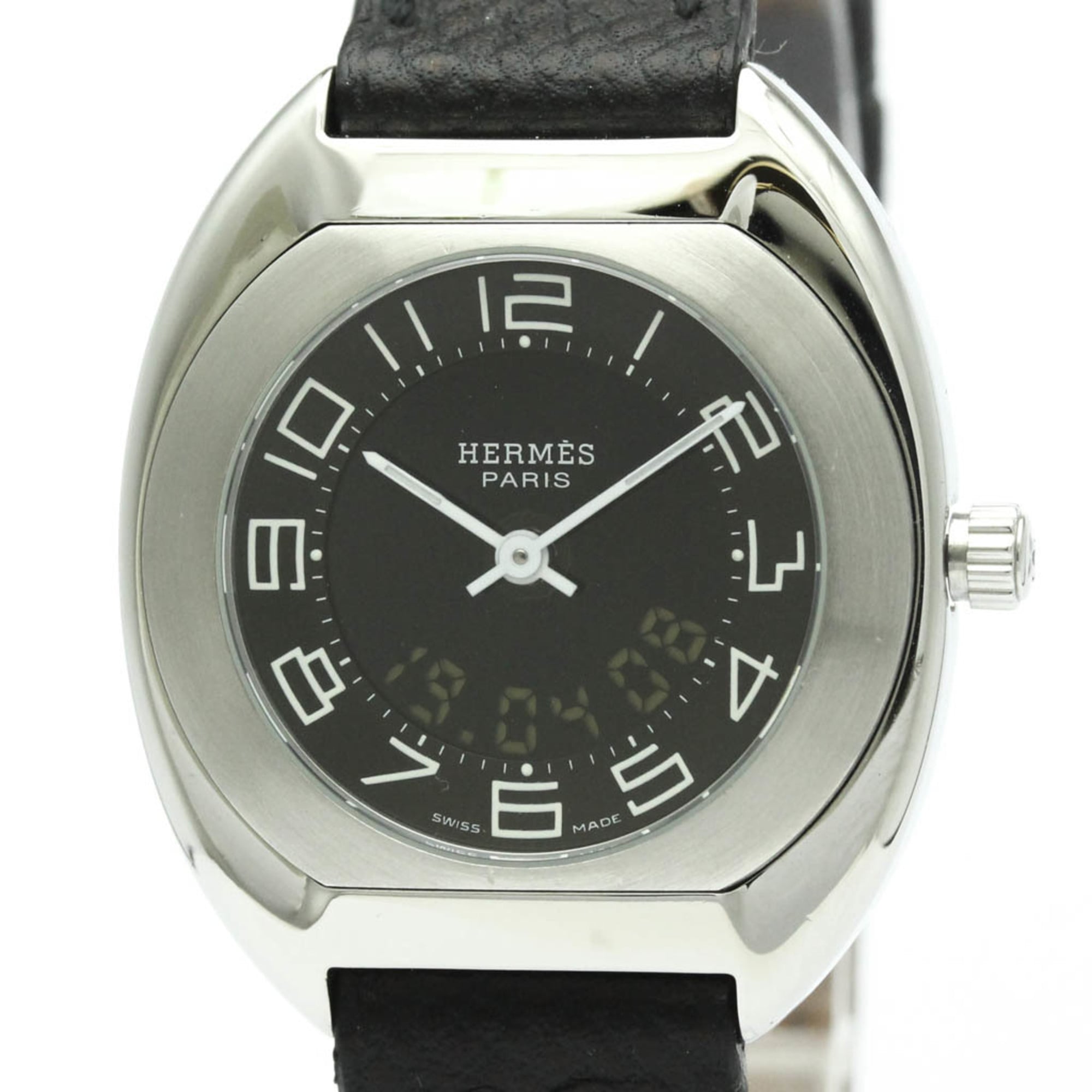 HERMES Espace Stainless Steel Quartz Ladies Watch ES1.210 Polished