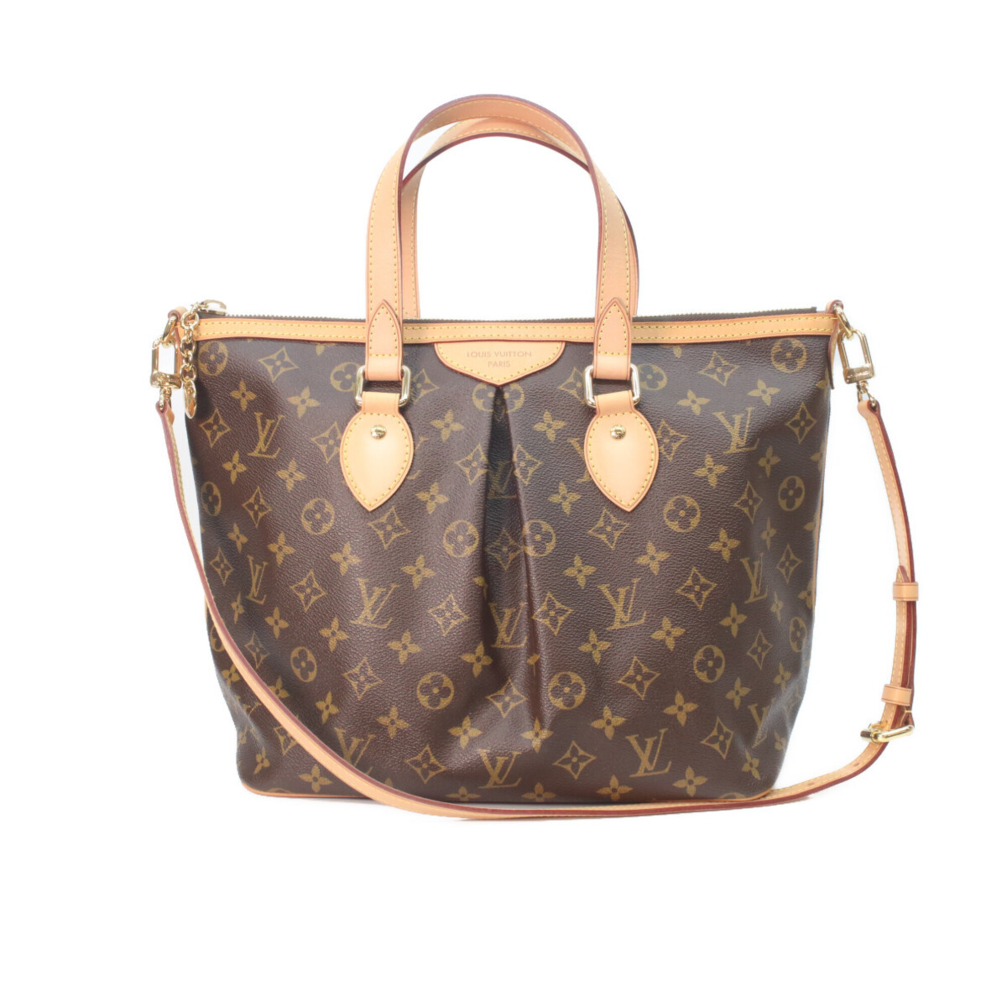 LOUIS VUITTON M40145 Monogram Palermo PM 2-Way Tote Bag, Brown, Women\'s