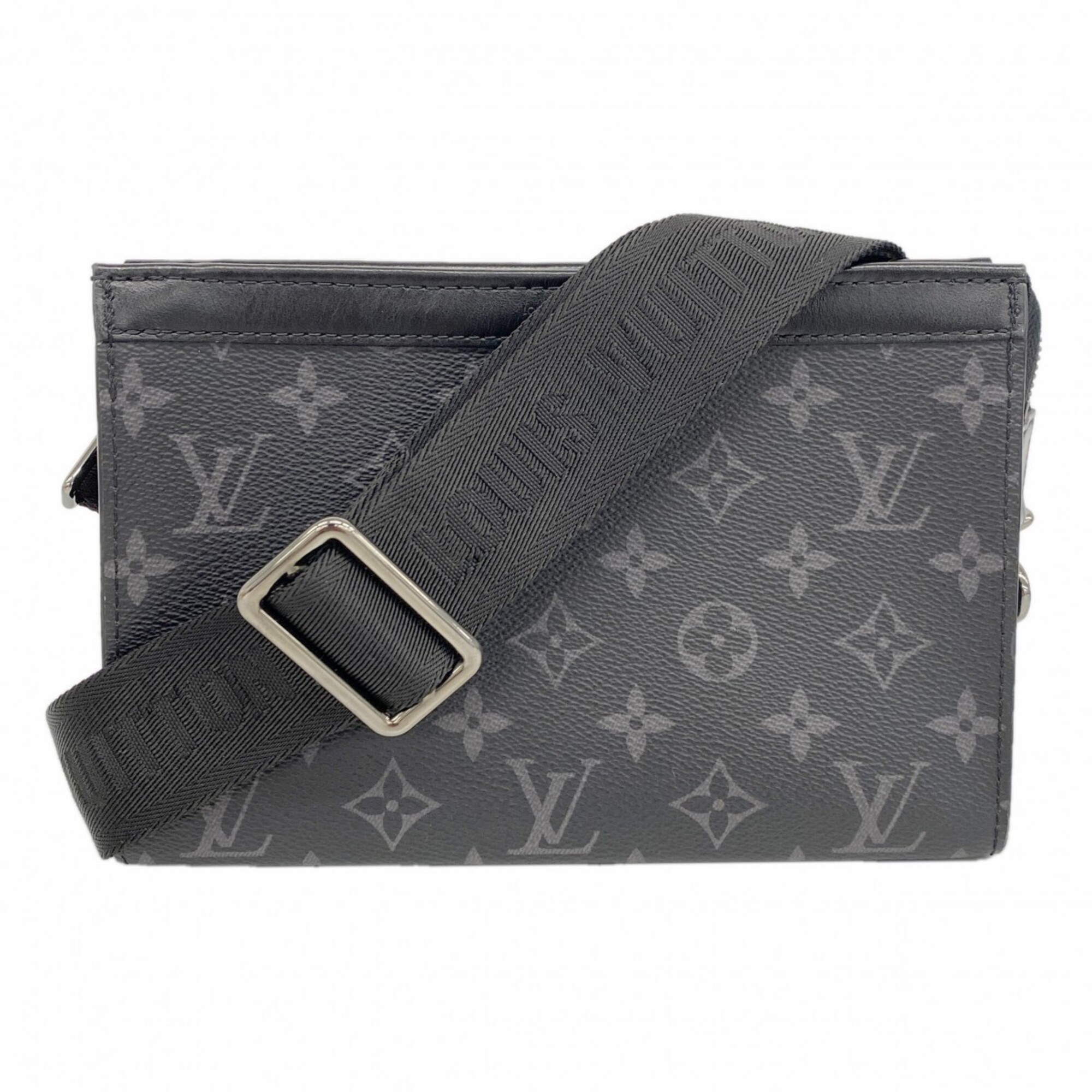 Louis Vuitton Monogram Eclipse Gaston Wearable Wallet Shoulder Bag M81124 Black Men\'s