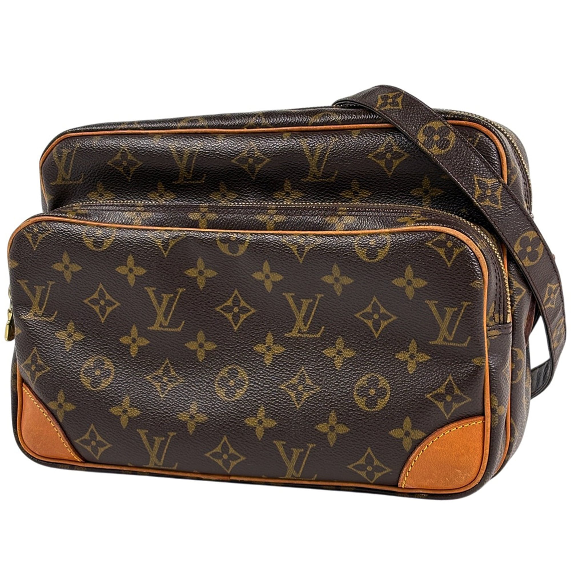 Louis Vuitton Nile Shoulder Bag, Monogram Brown, M45244, Women\'s