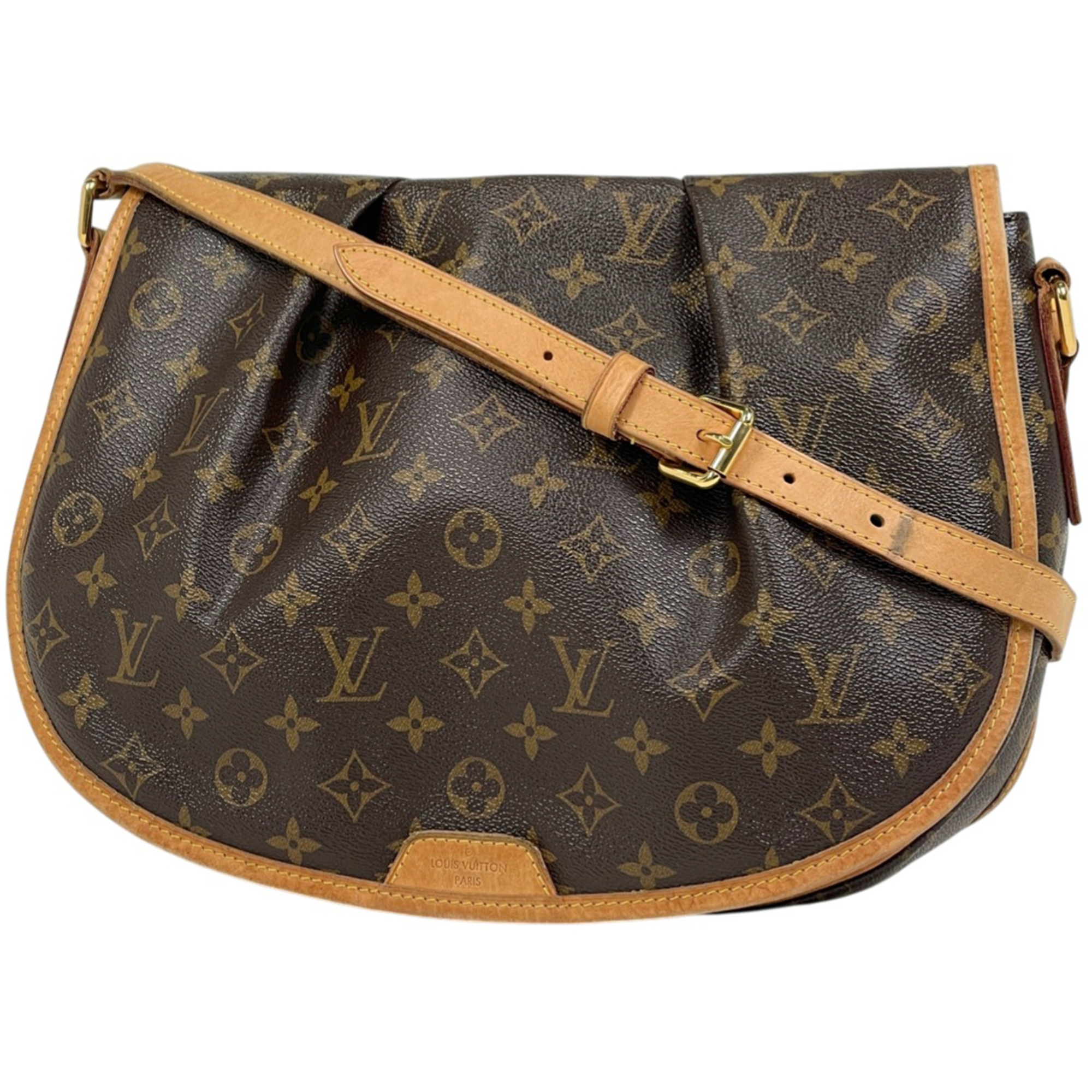Louis Vuitton Menilmontant MM Crossbody Shoulder Bag, Monogram Brown, M40473, Women\'s