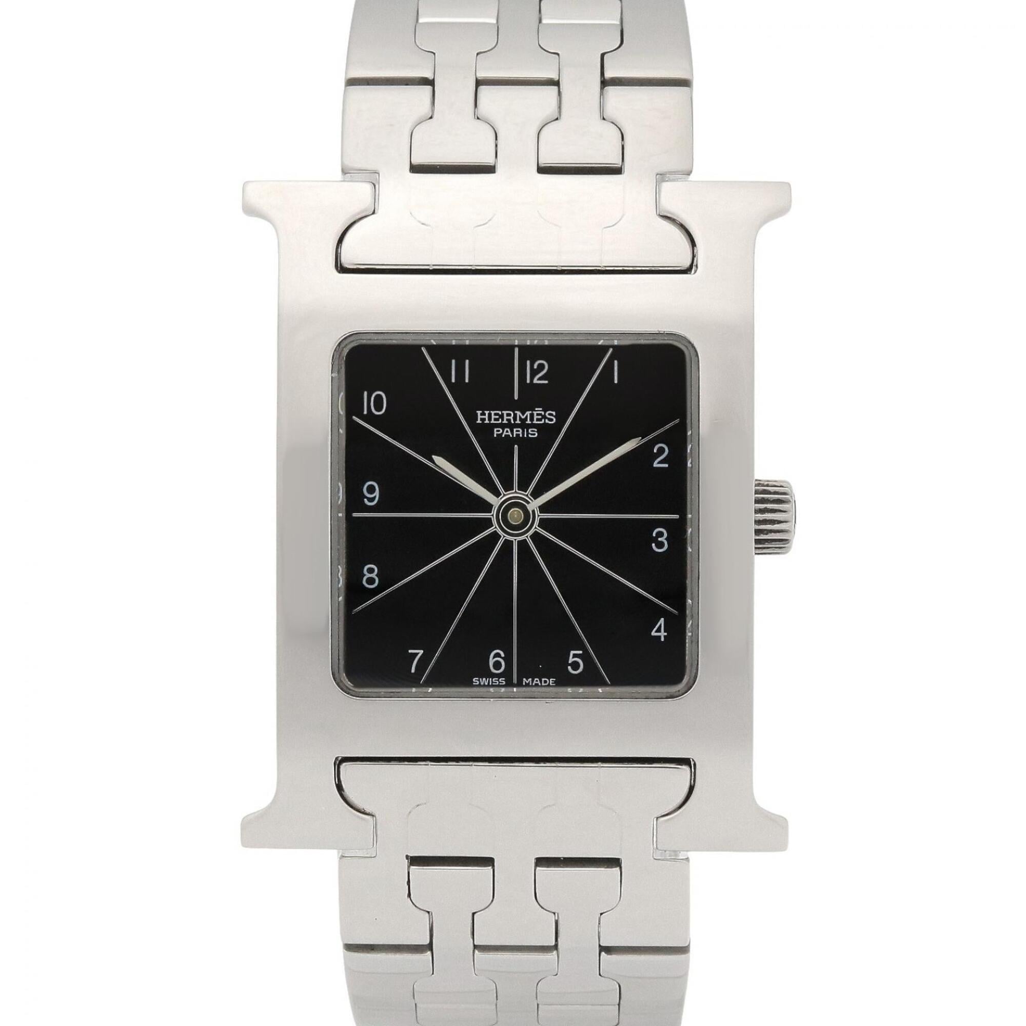 Hermes H-Watch, Stainless Steel, Women\'s Watch, Black, HH1.210