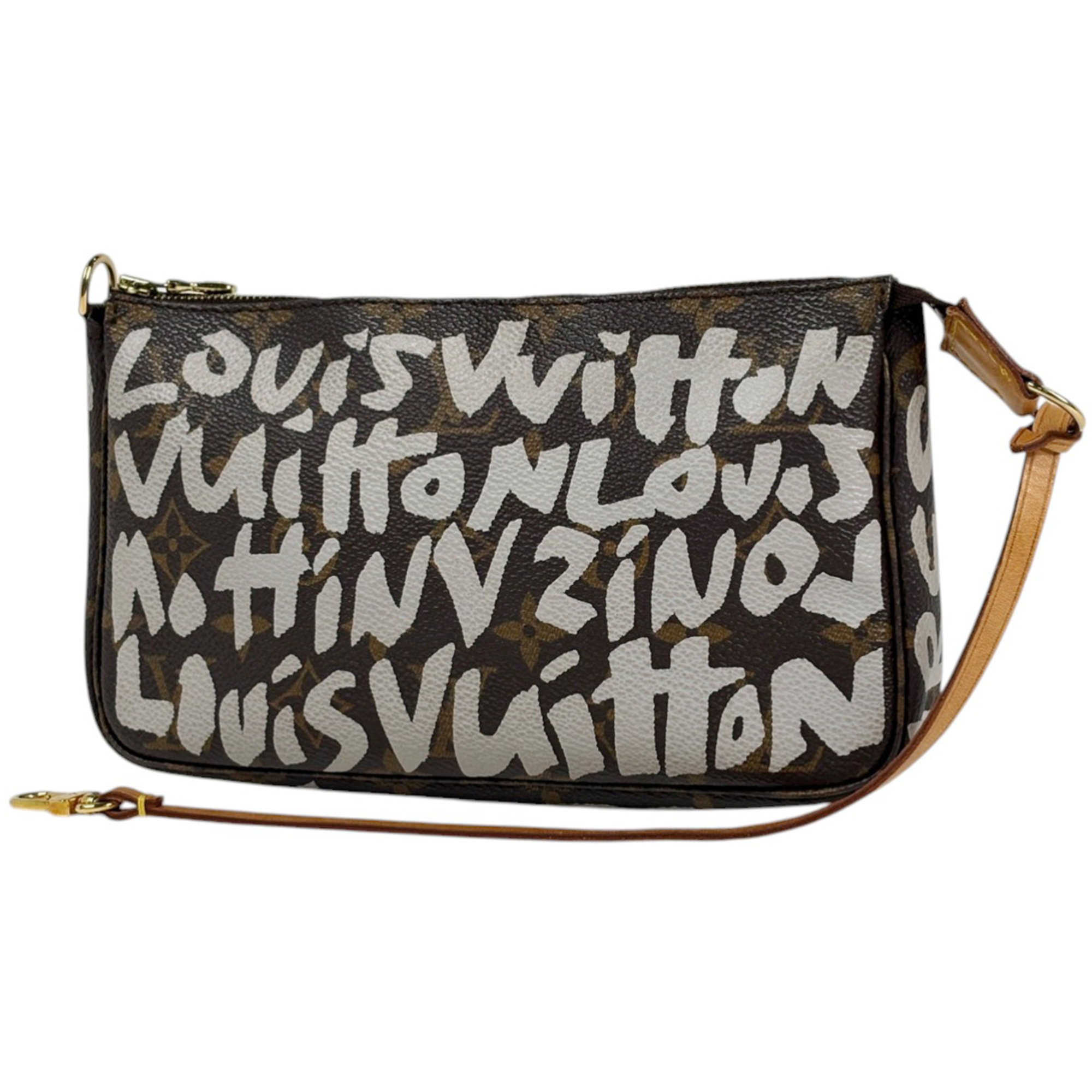 Louis Vuitton Pochette Accessoires Makeup Cosmetics Accessory Pouch Monogram Graffiti Argent M92192