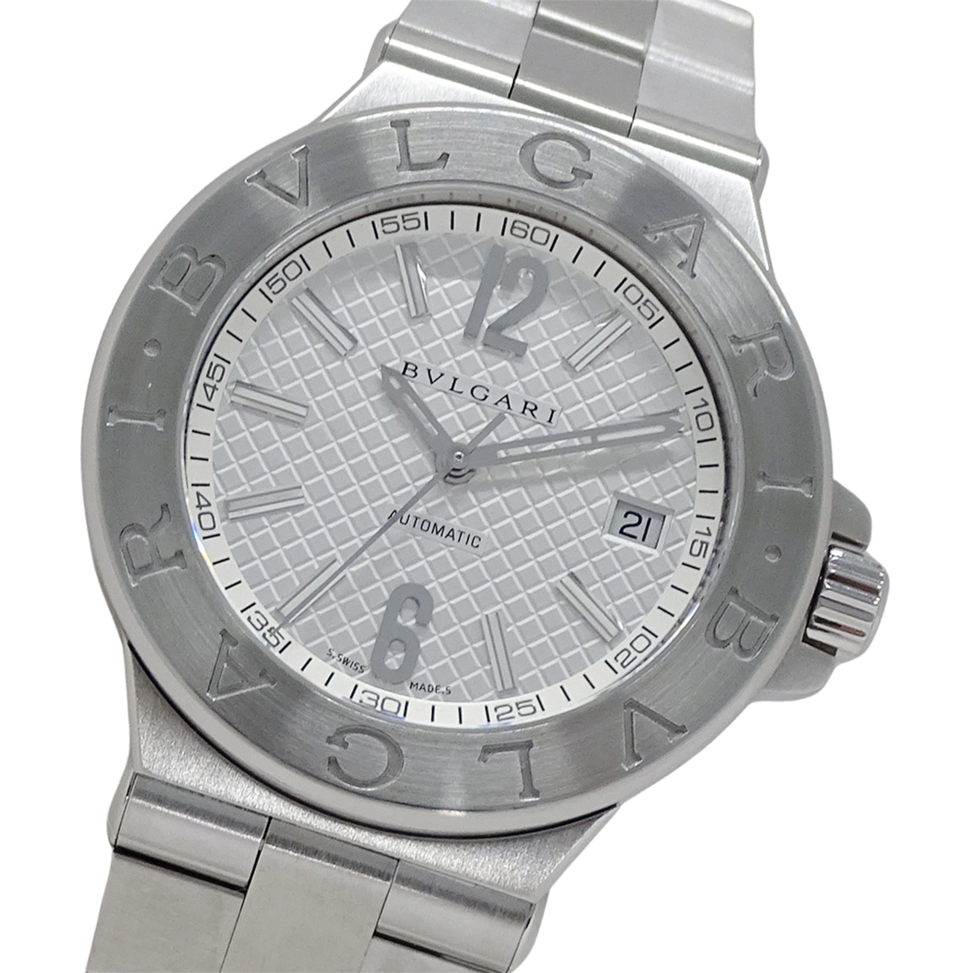 Bulgari BVLGARI Men\'s Watch, Diagono Date, Automatic, Stainless Steel (SS), DG40S, Silver, Polished