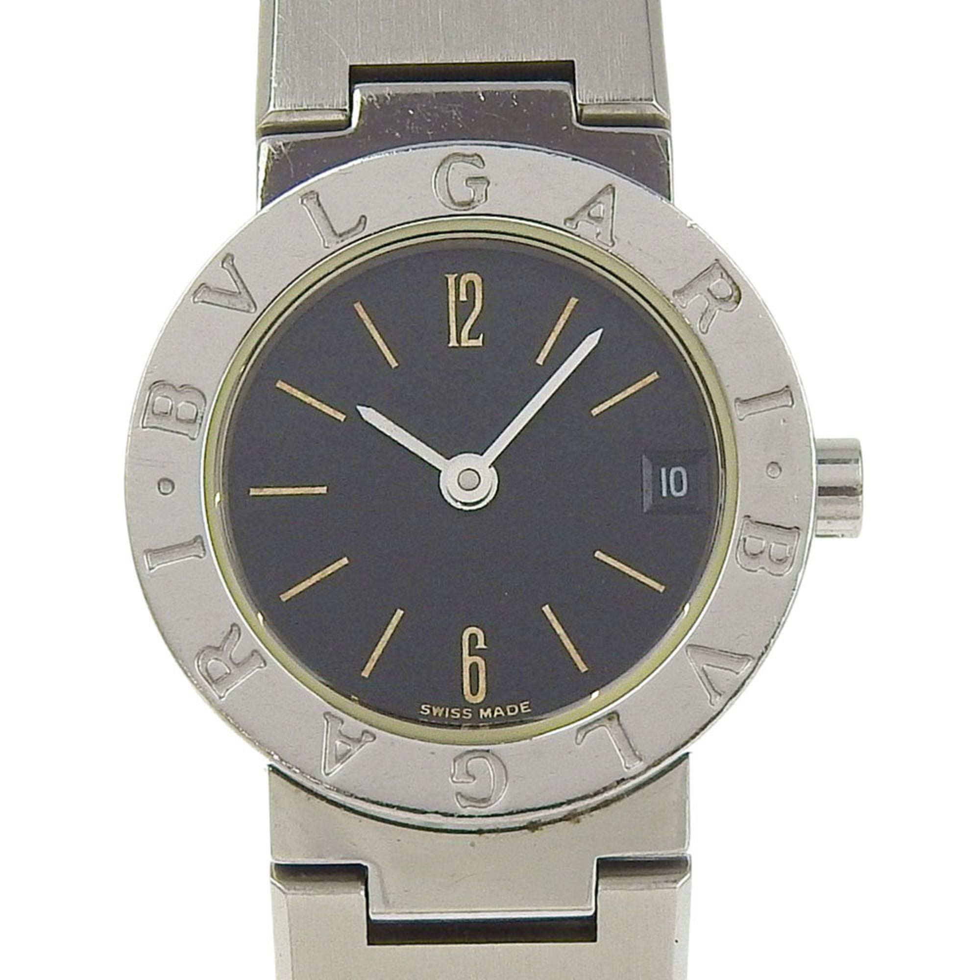 BVLGARI Bzero1 Watch, BZero1 BB23SS, Stainless Steel, Quartz Movement, Analog Display, Black Dial, W