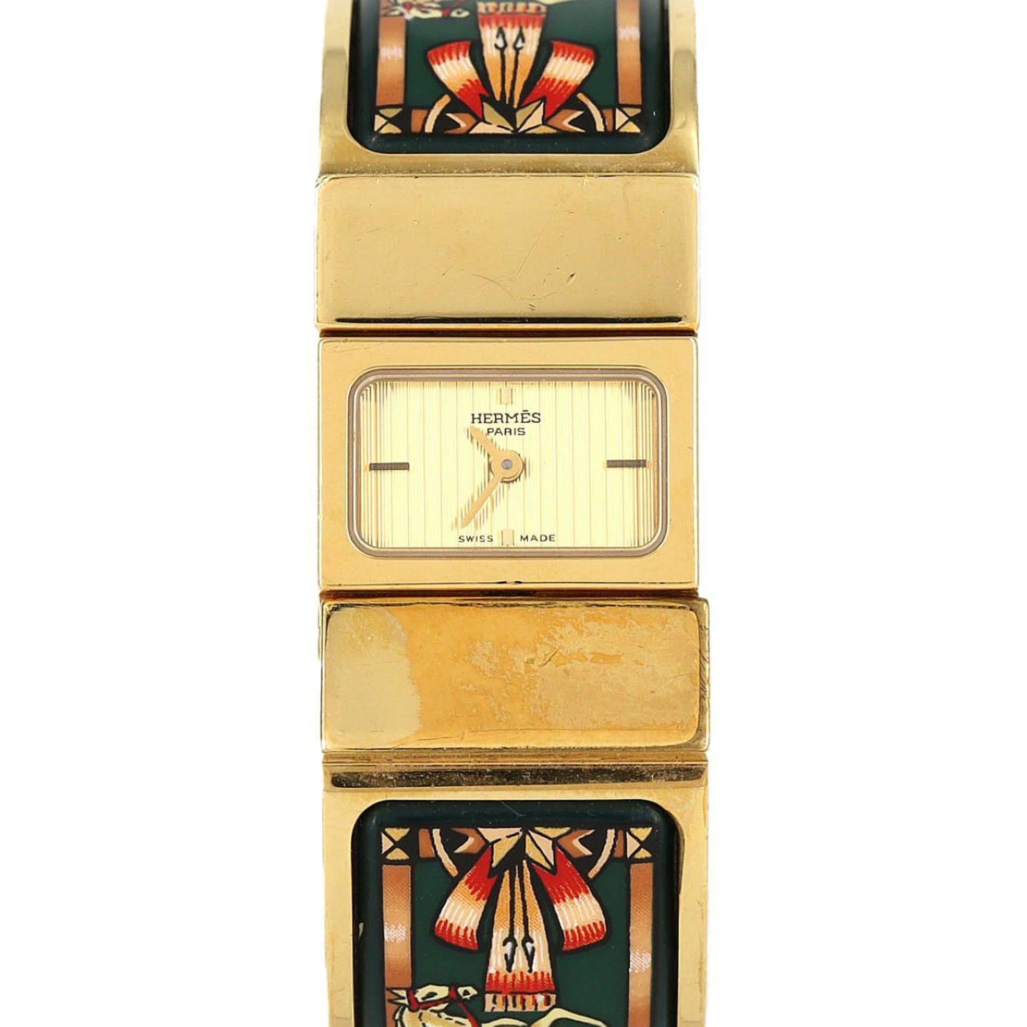 Herms Roquet Enamel GP LO1.201 Quartz Watch